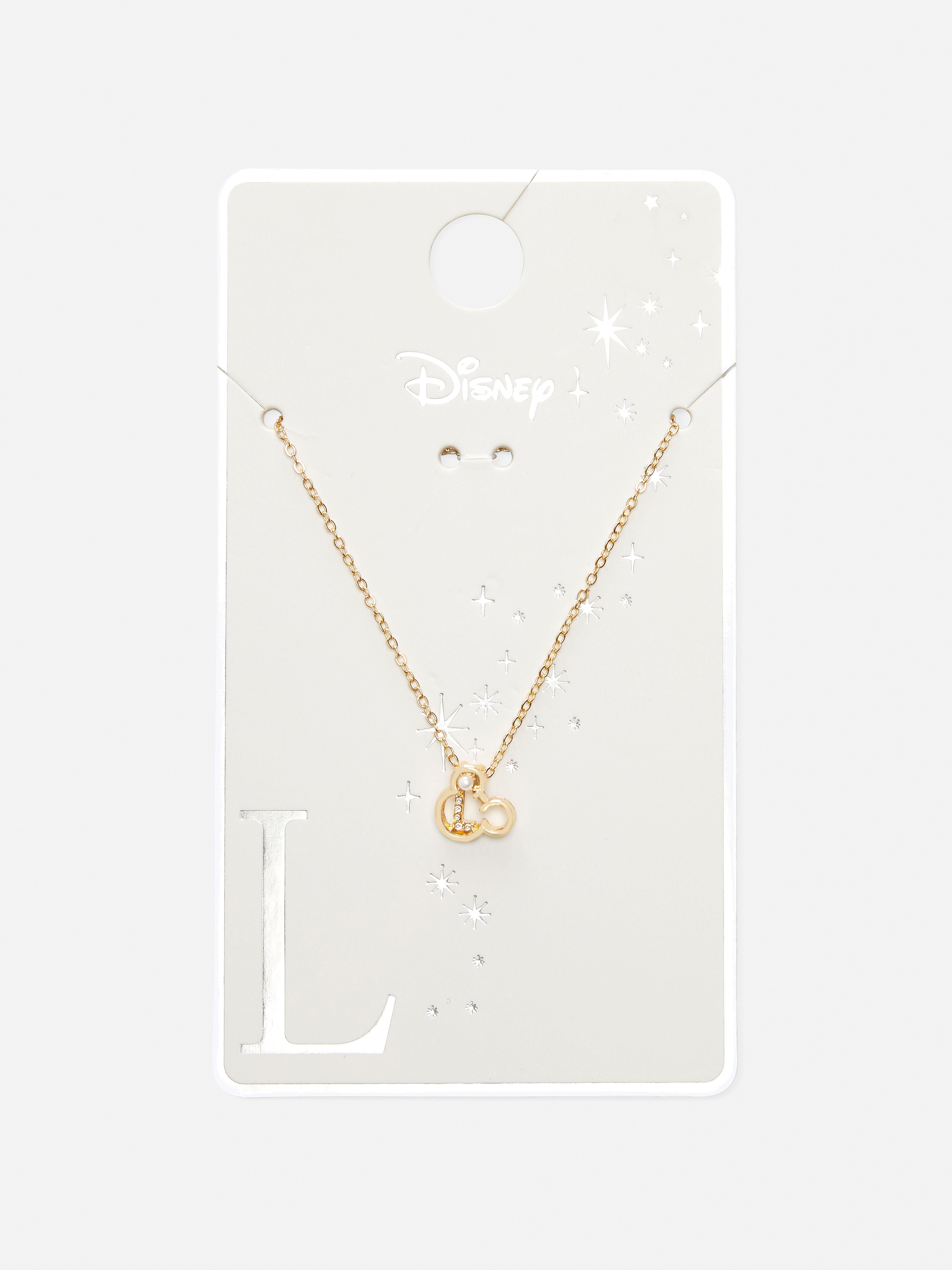 Disney's Mickey Mouse Pearl Initial Necklace