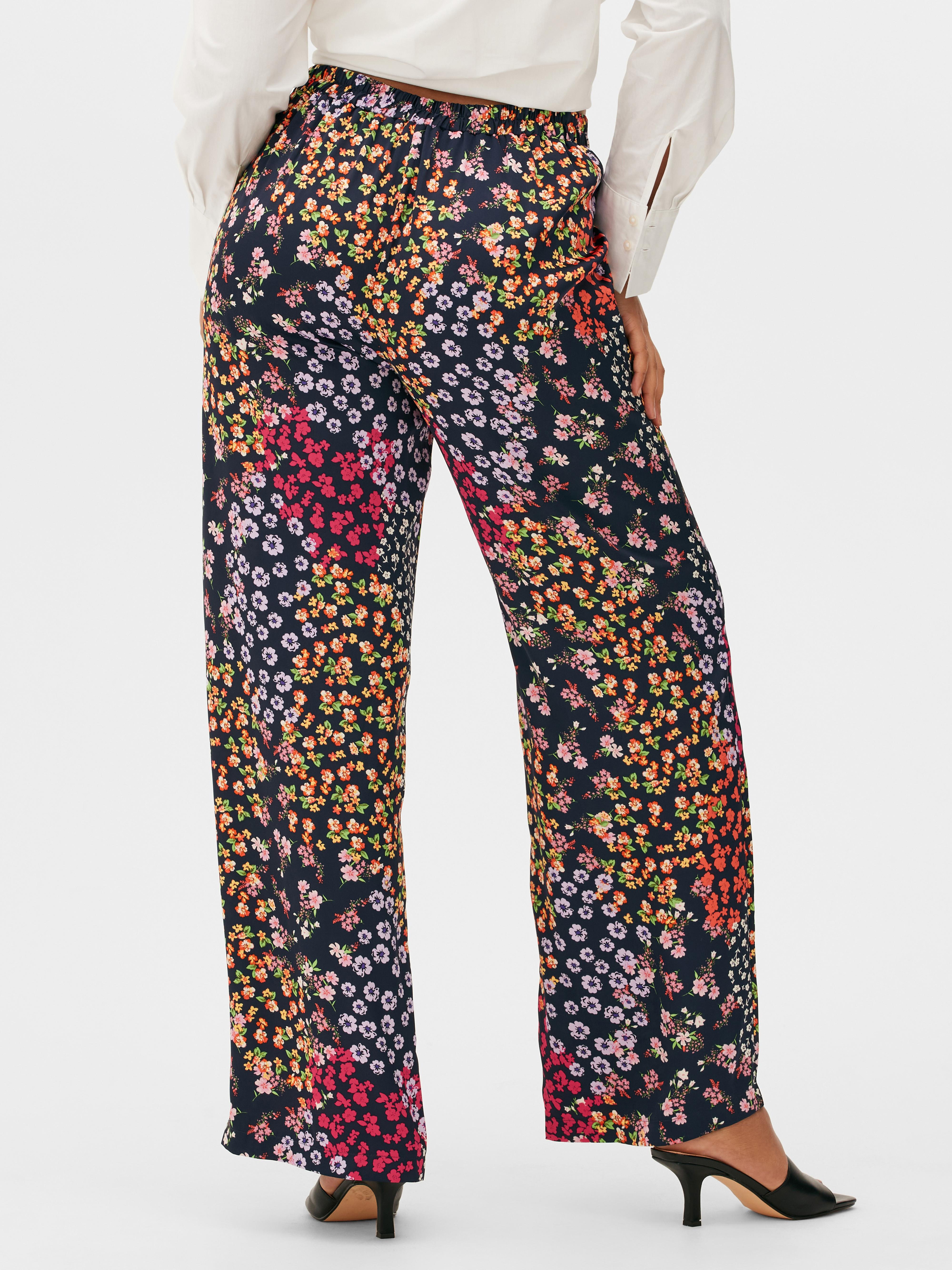Floral Print Wide Leg Trousers