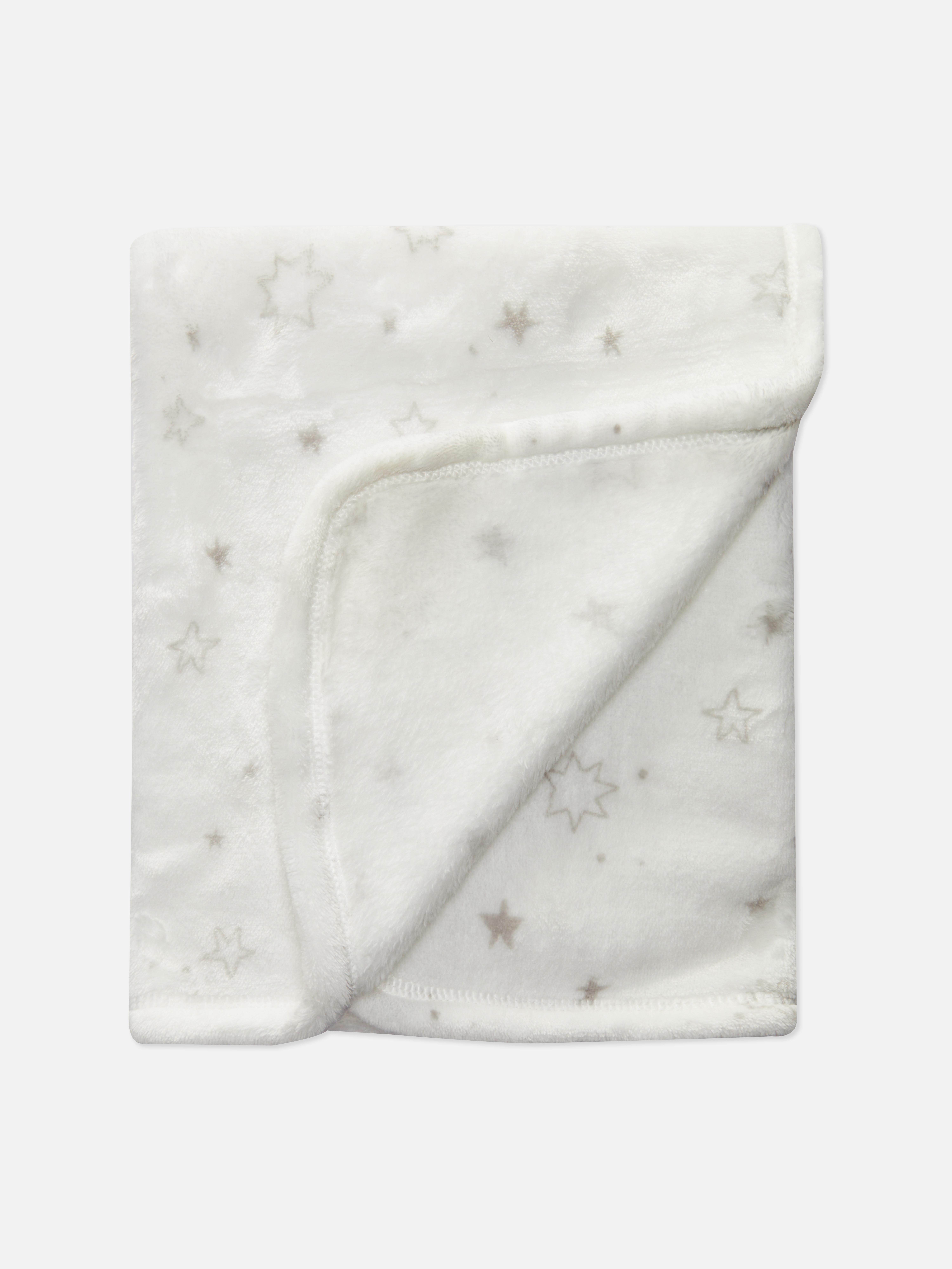 Star Print Fleece Blanket White