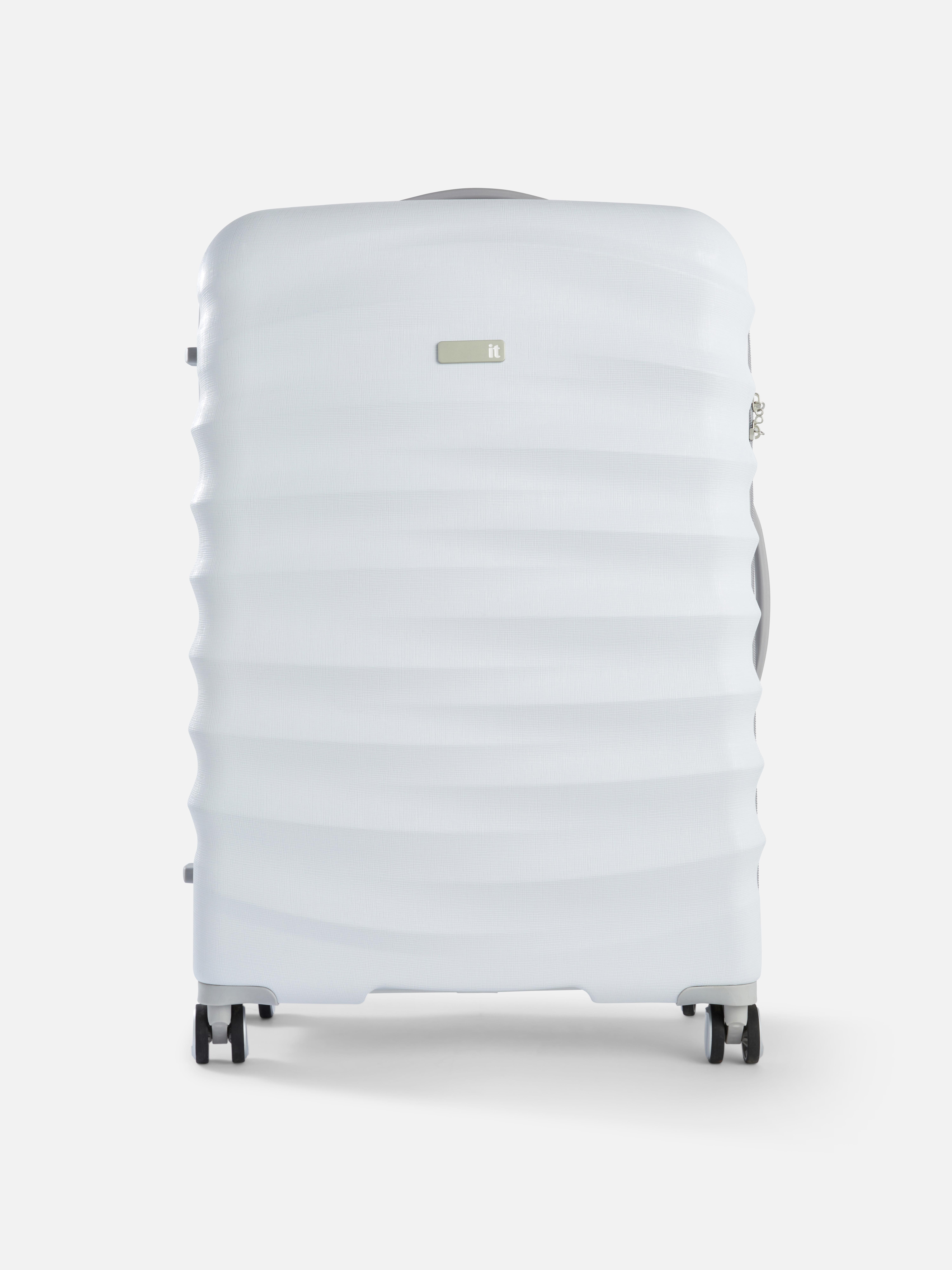 Textured Hard Shell Travel Suitcase White