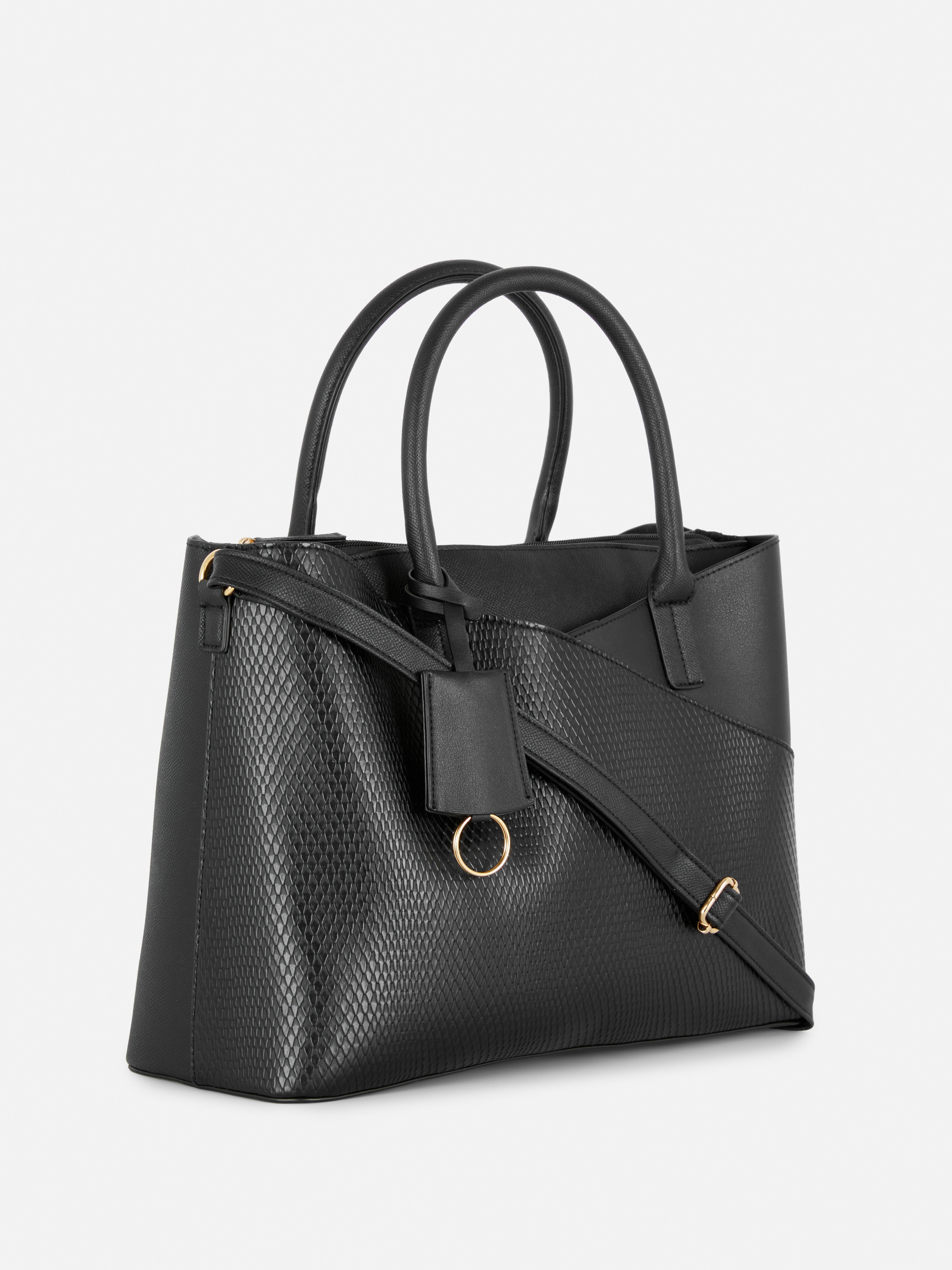 Teksturowana torba shopper ze sztucznej skóry