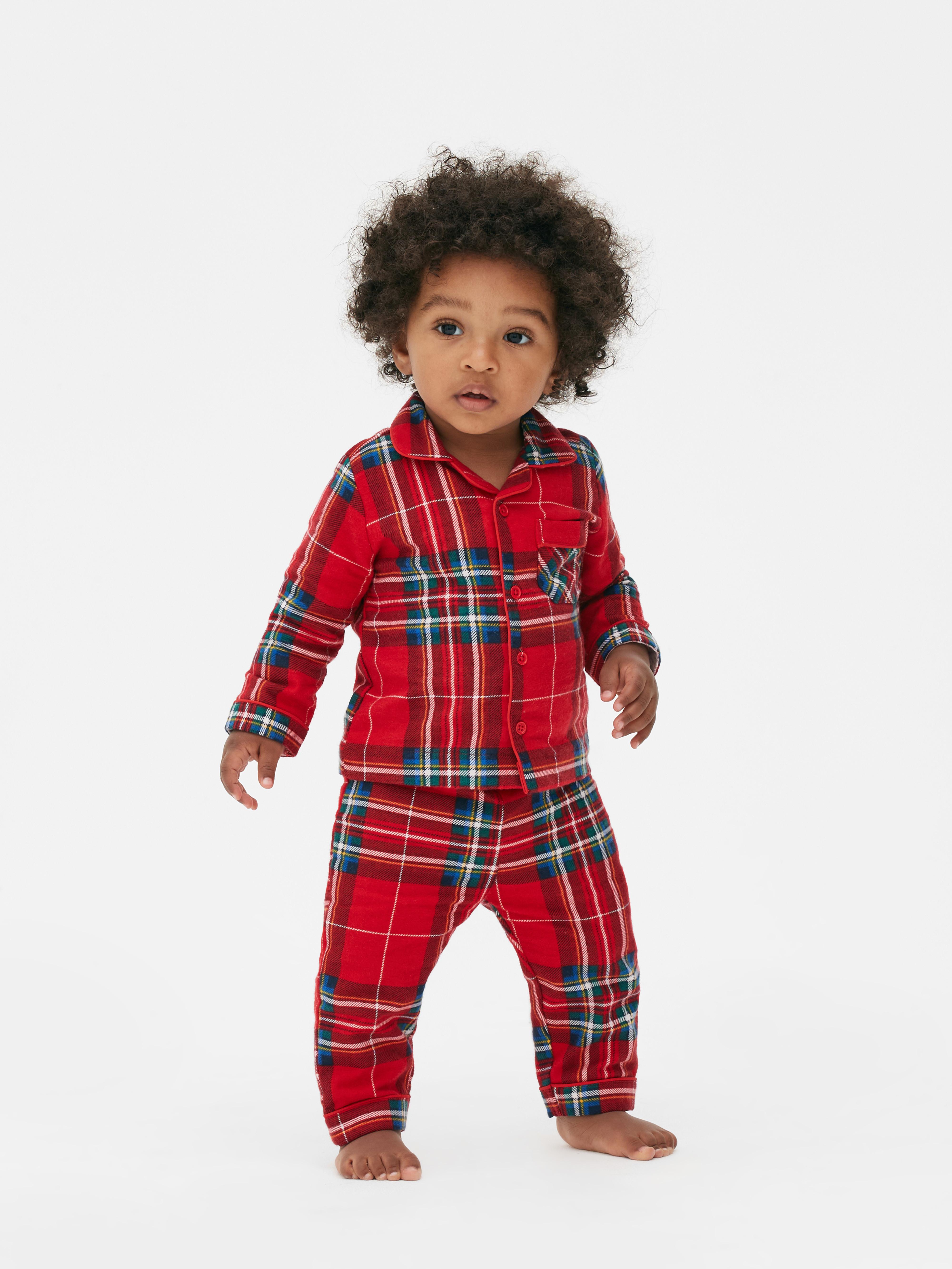 Baby Checked Flannel Pyjamas Red