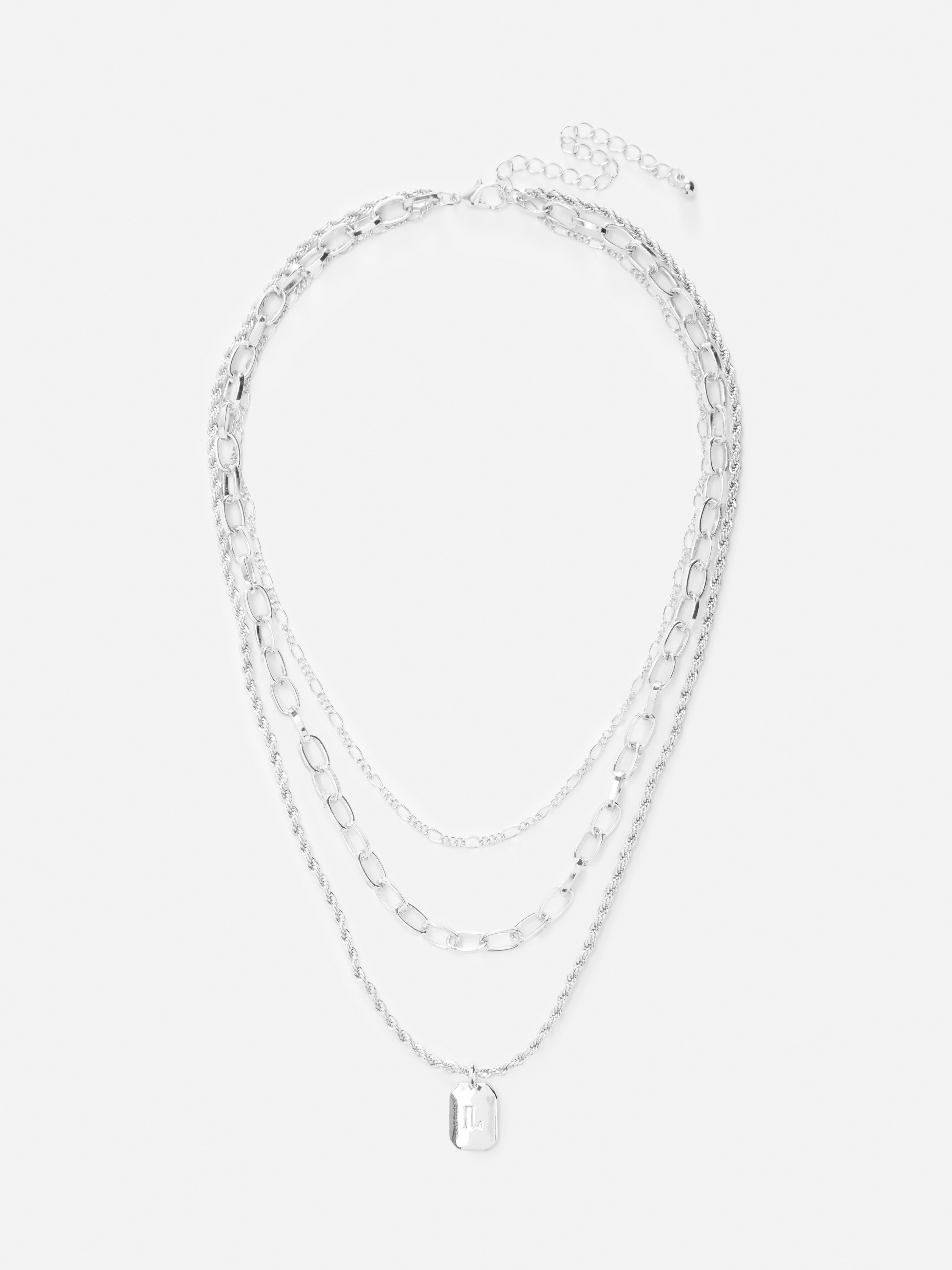 Layered Initial Chain Necklace