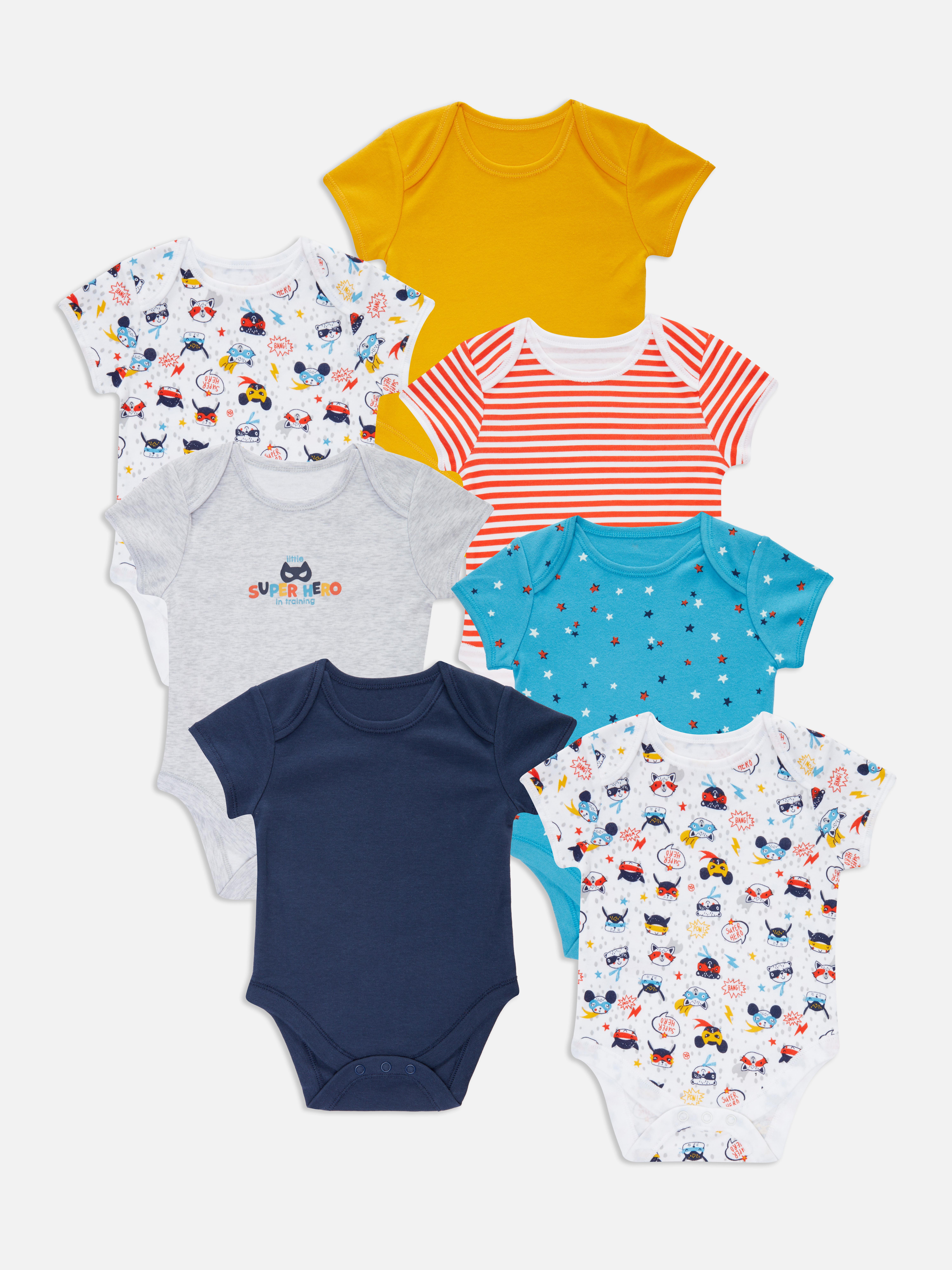 7pk Animal Heroes Printed Bodysuits