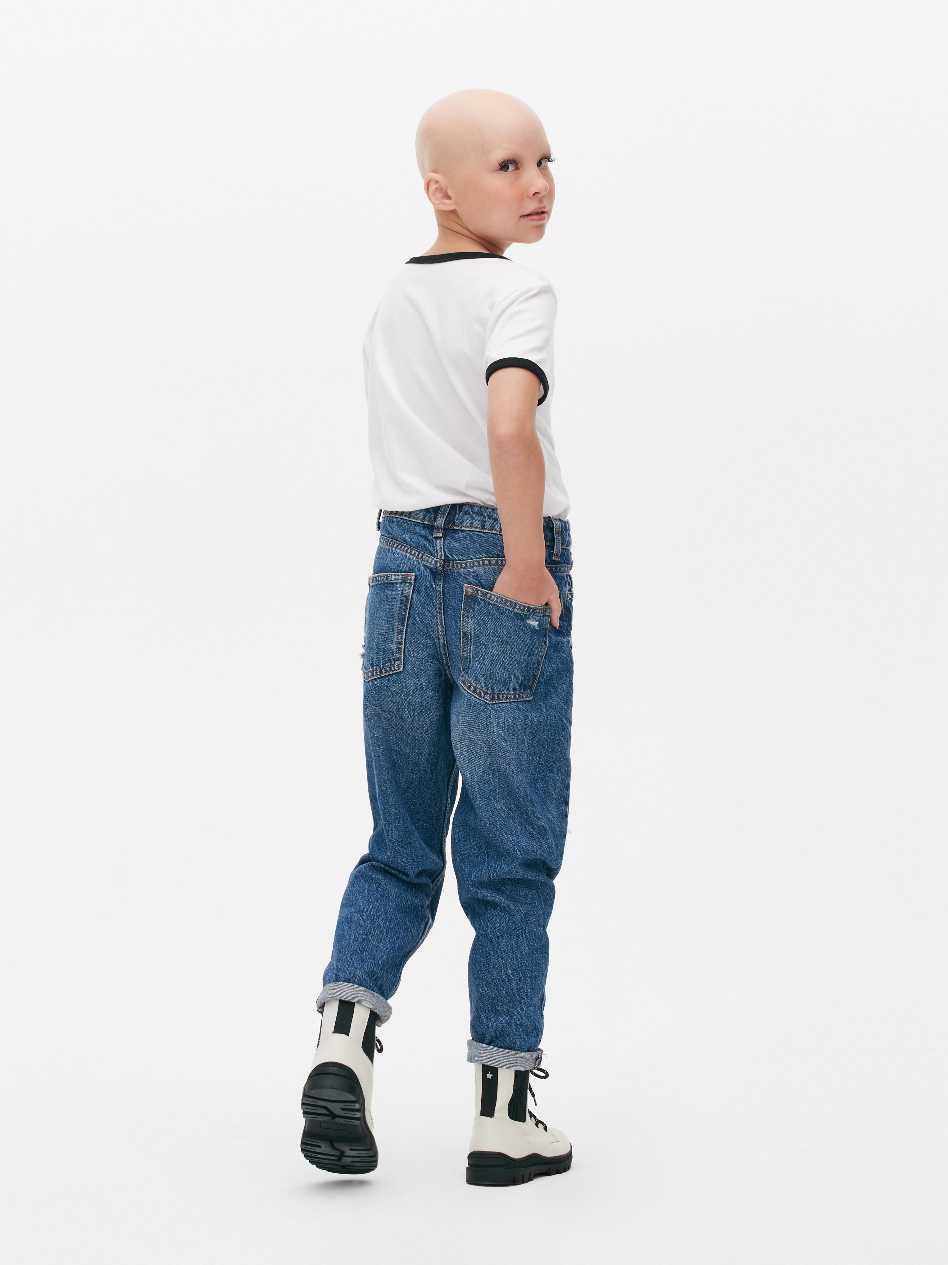 7-15yrs | Distressed Mom Jeans