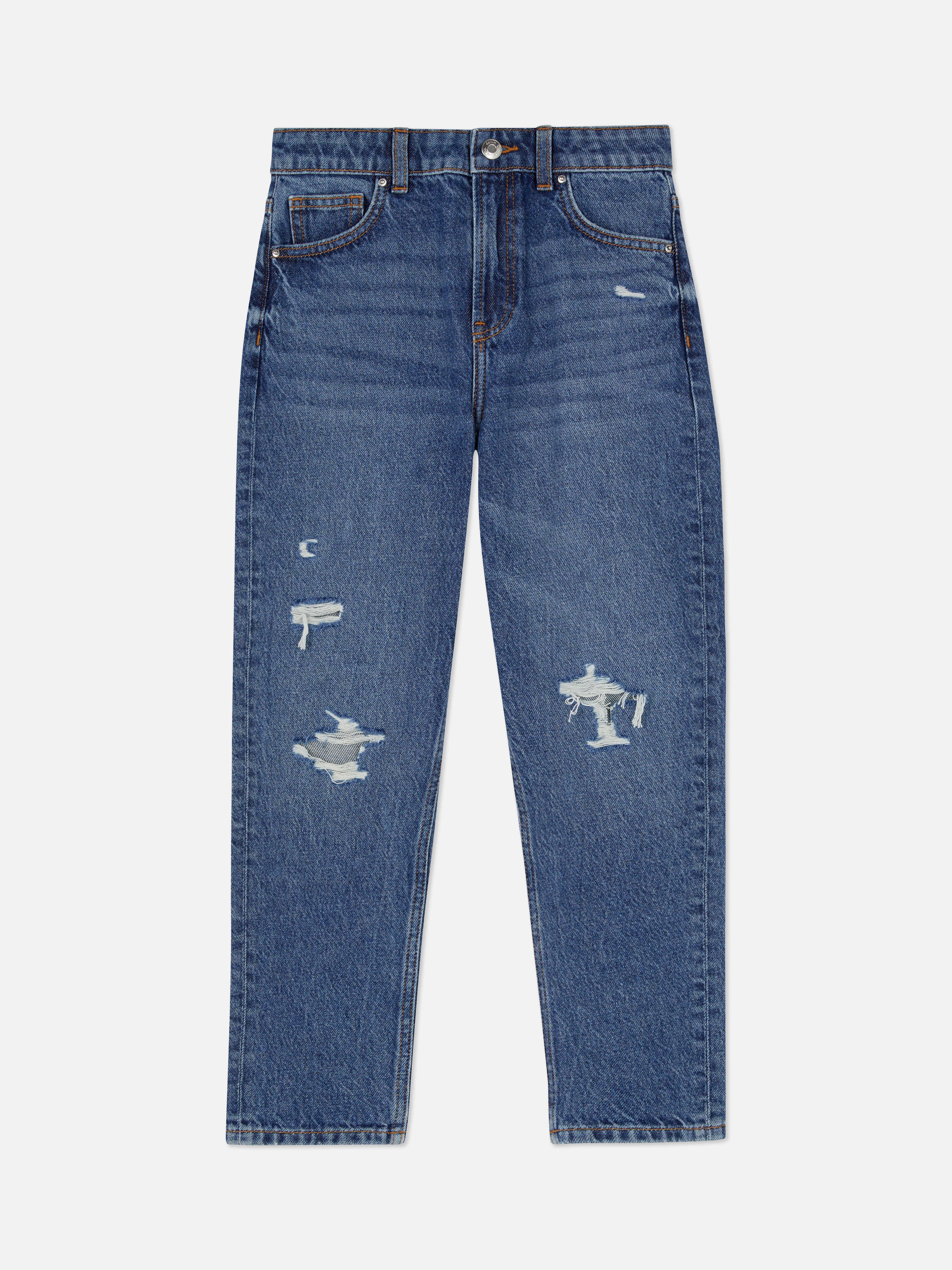 7-15yrs | Distressed Mom Jeans
