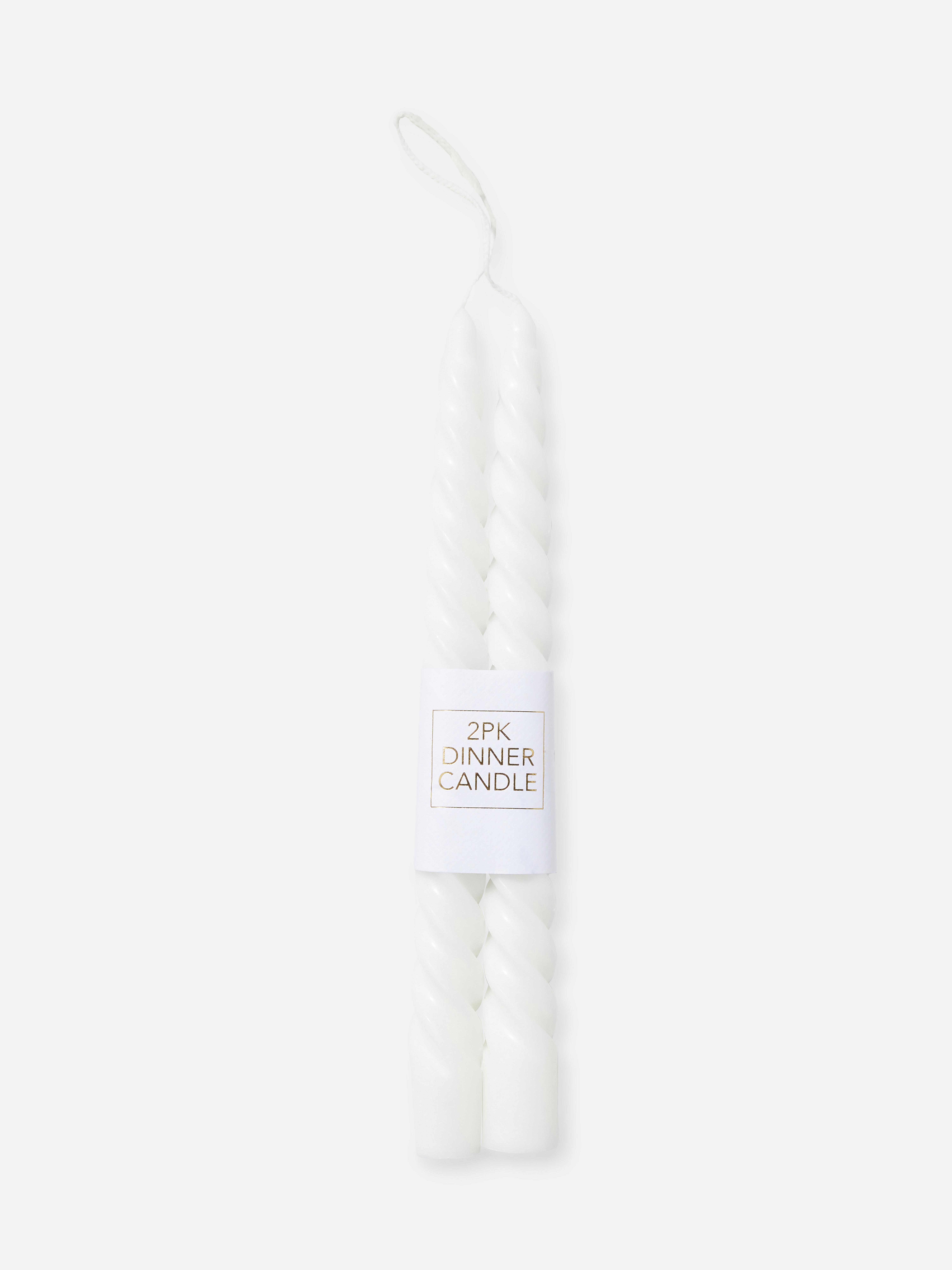 2pk Twisted Dinner Candles