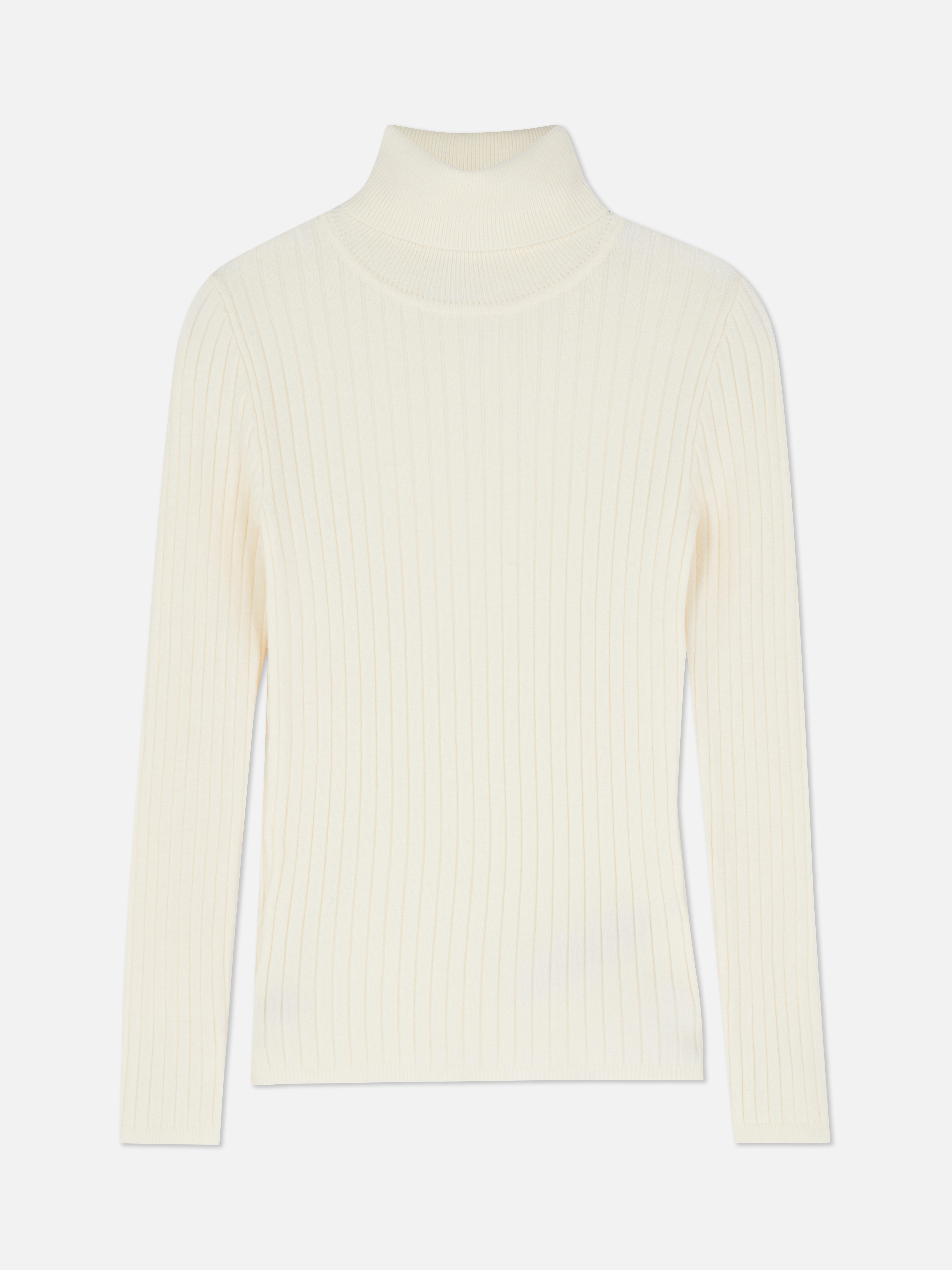 Roll Neck Ribbed Top