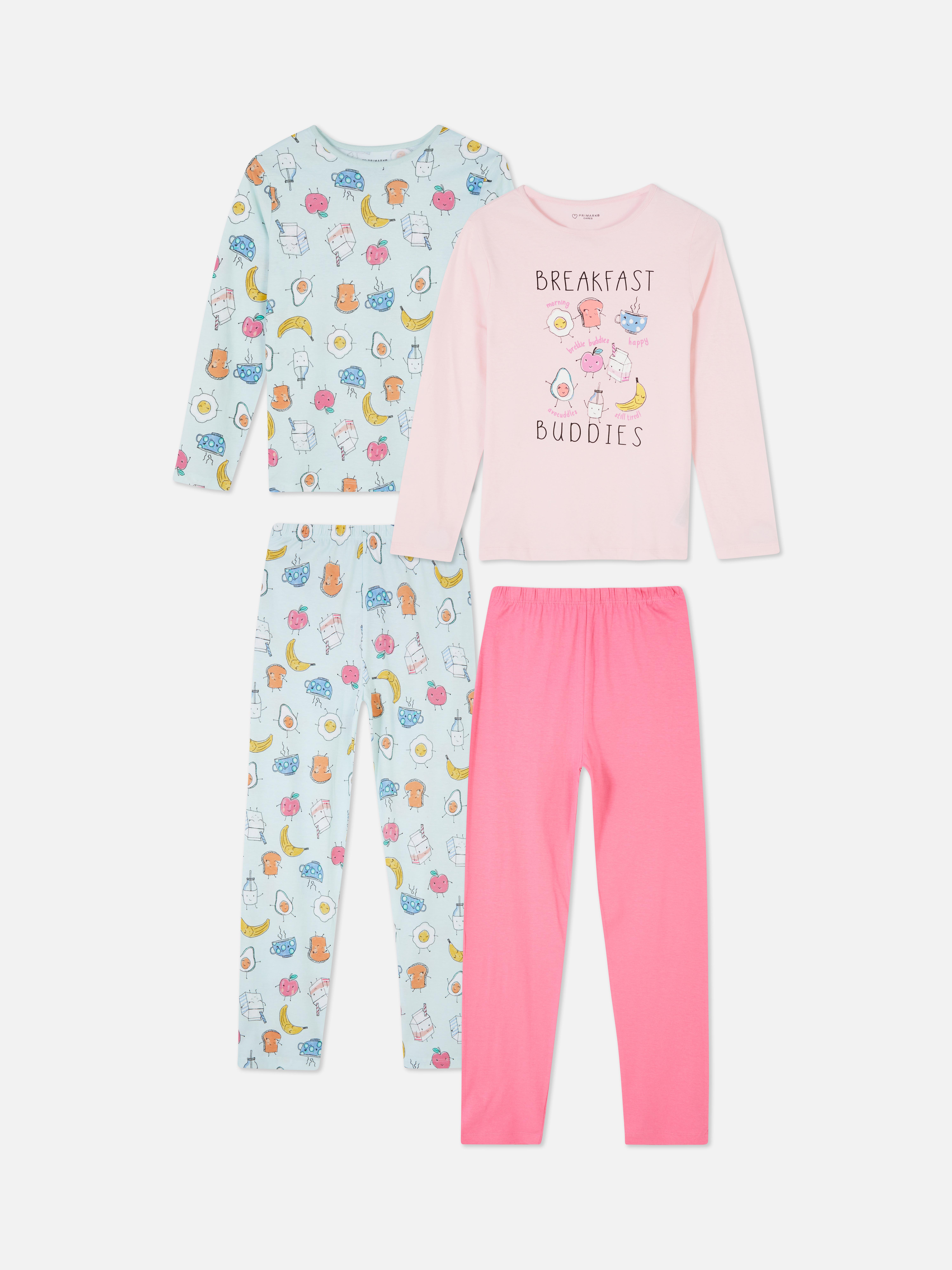 2pk Breakfast-Themed Cotton Pyjamas