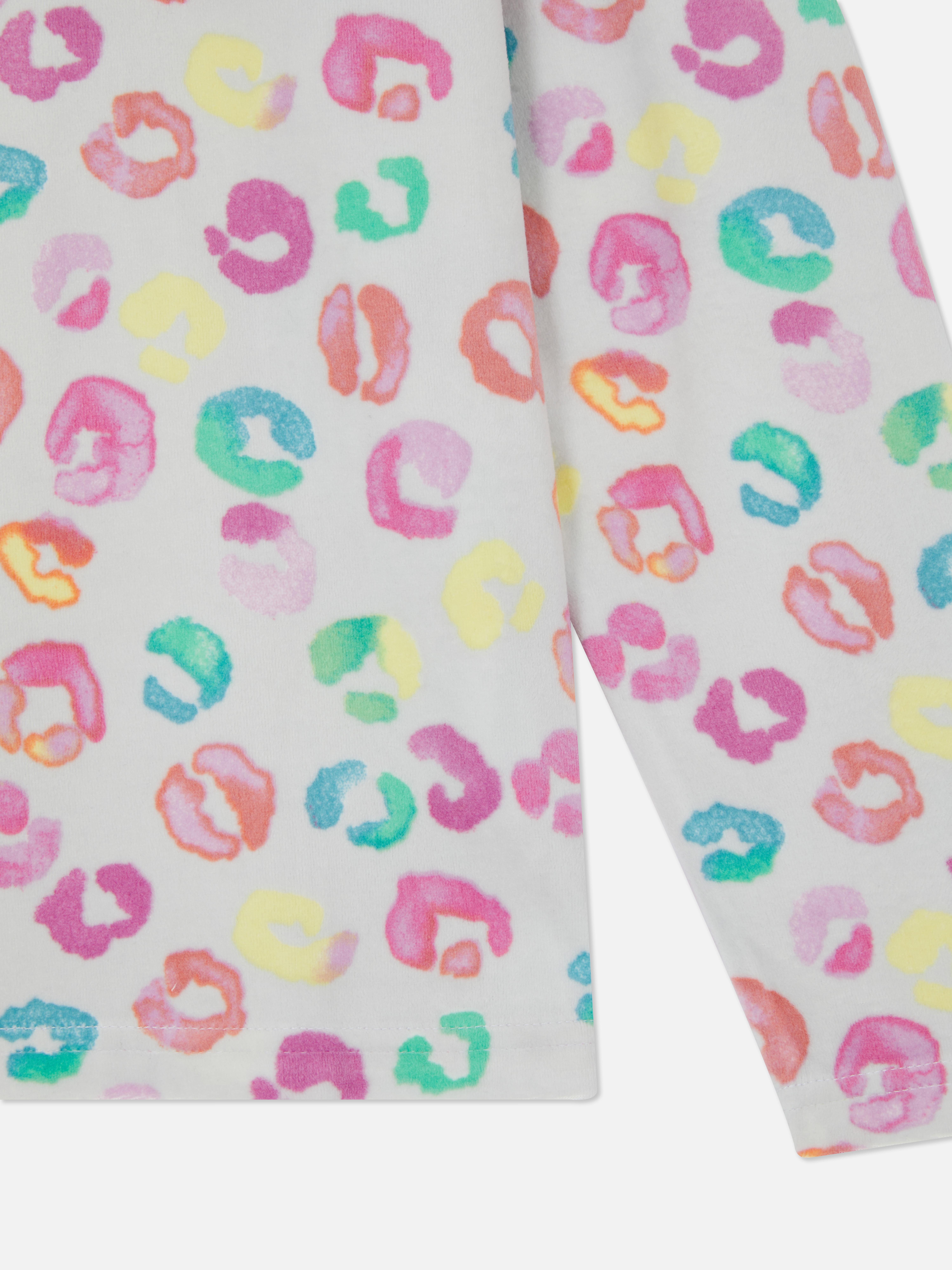 Colourful Leopard Print Minky Pyjamas