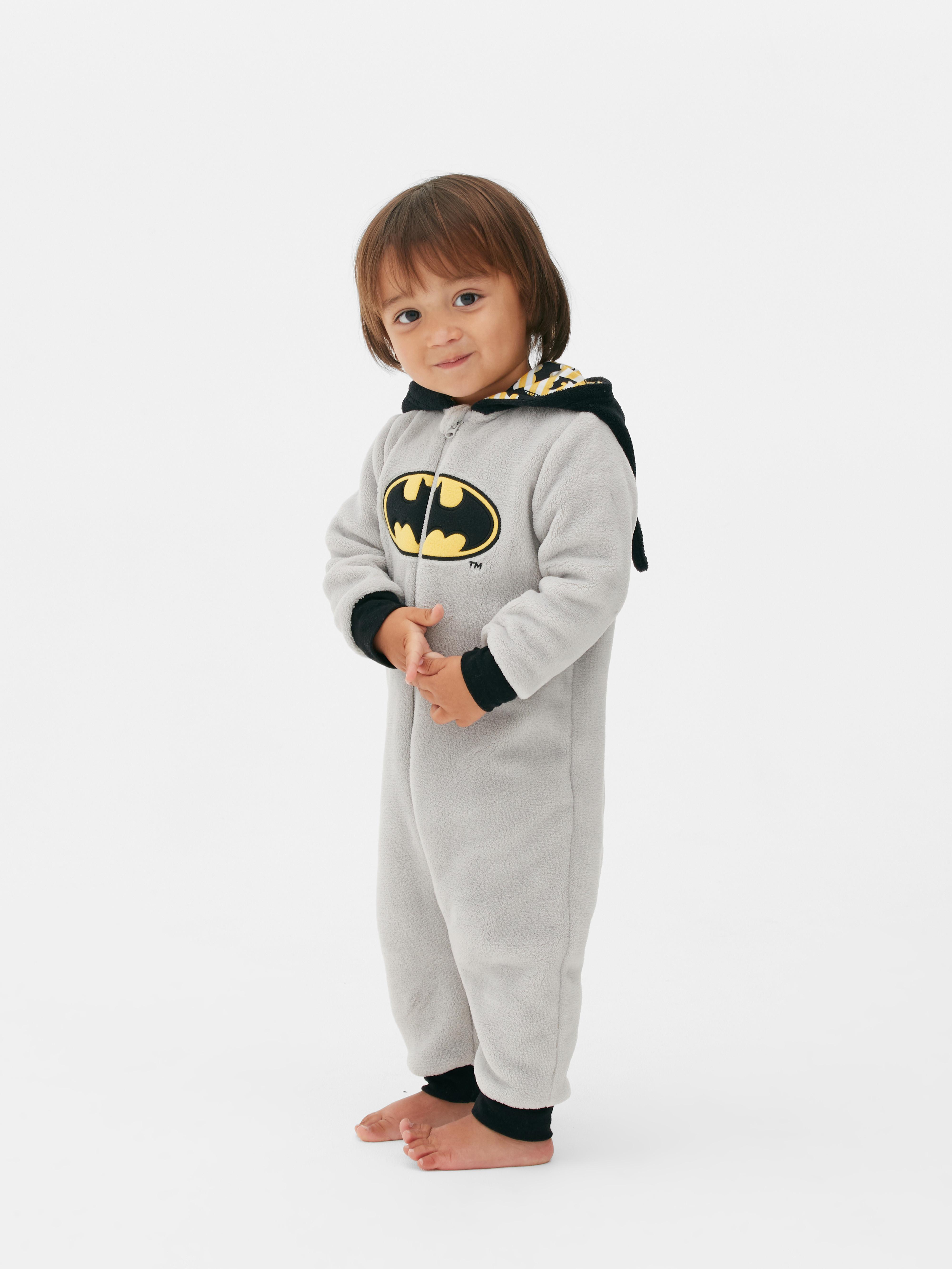 Baby's Batman Fleece Onesie Grey