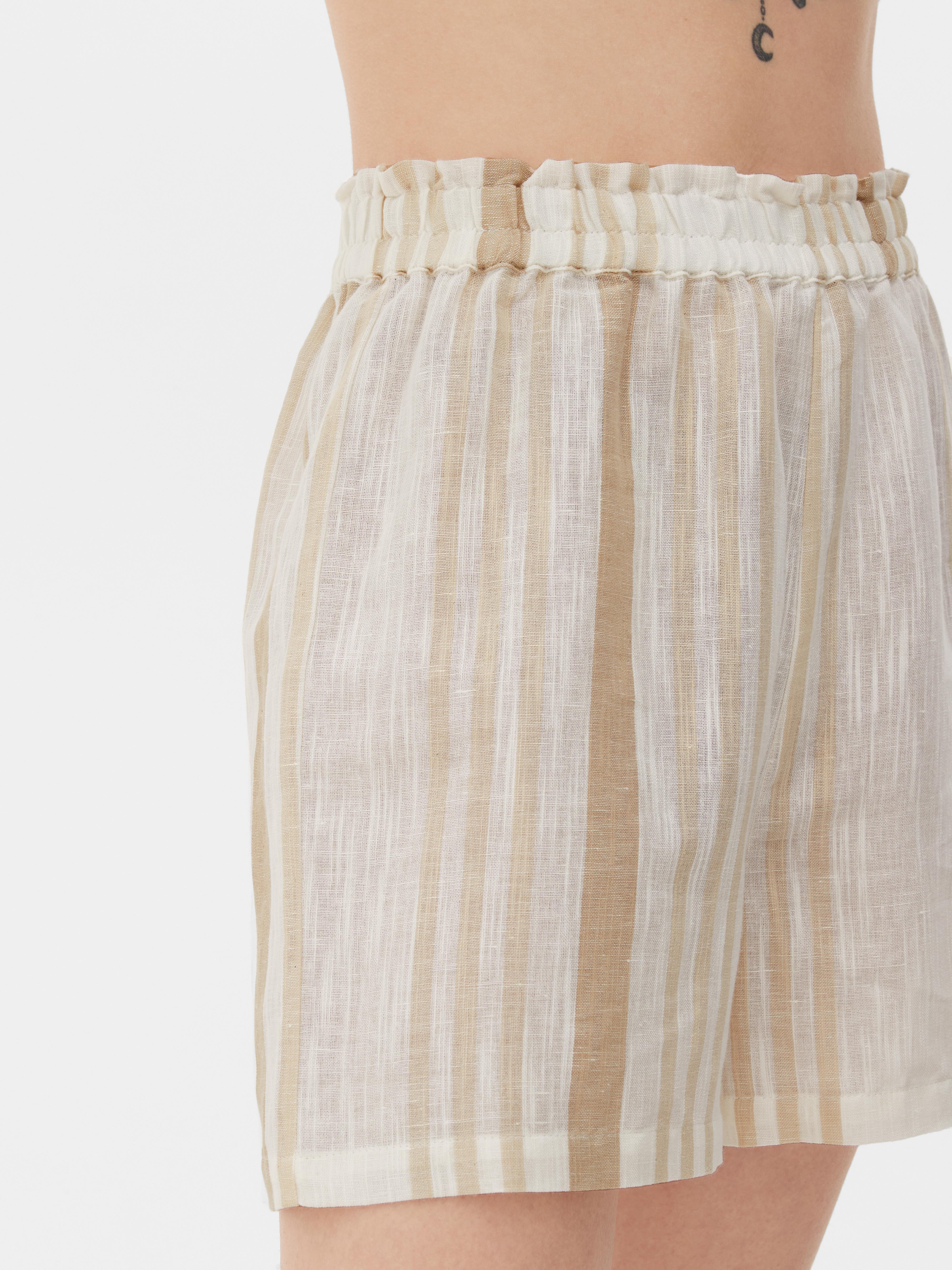 Cotton Linen Striped Shorts