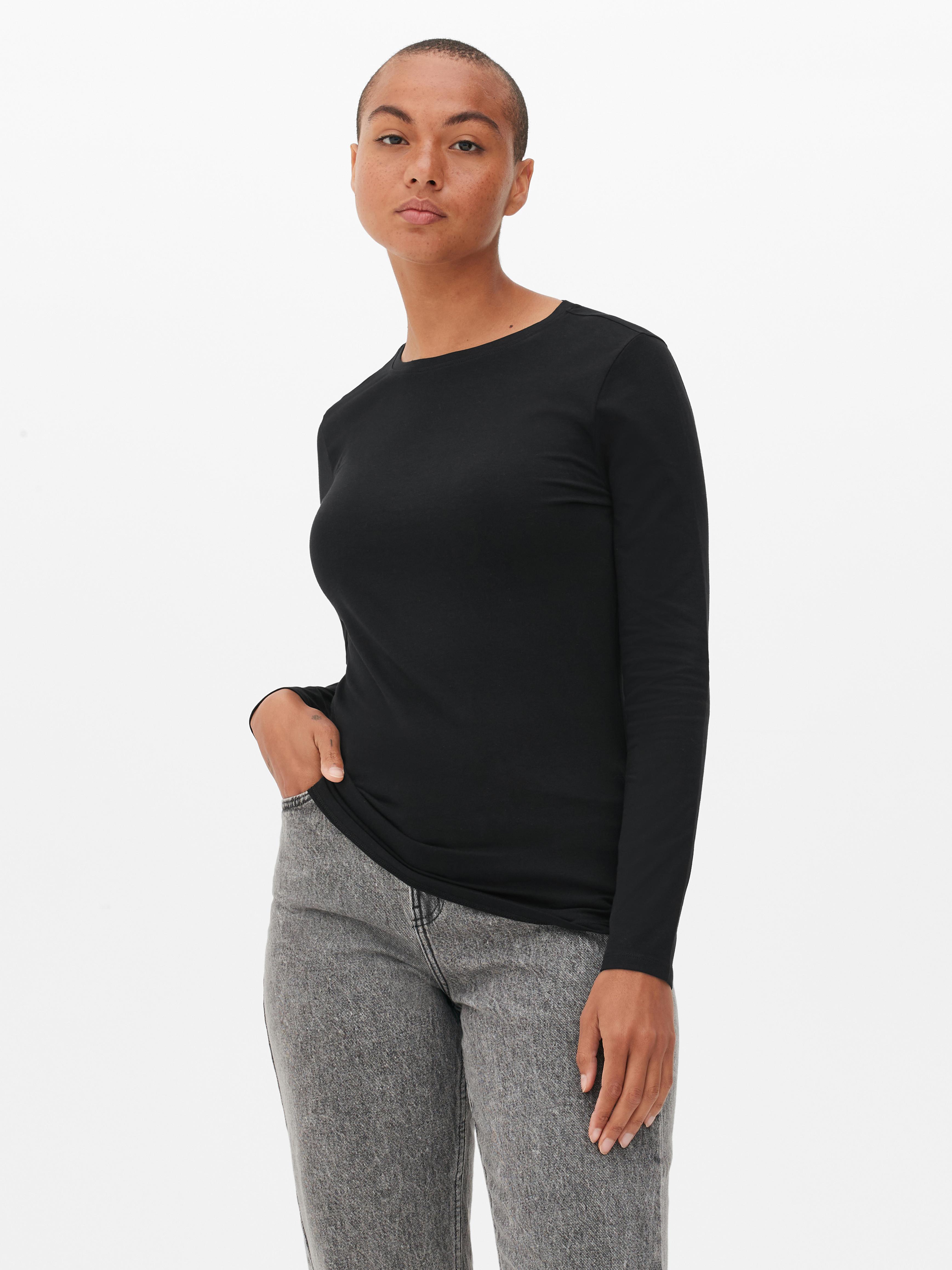 Women s Black Long Sleeve Stretch Top Primark