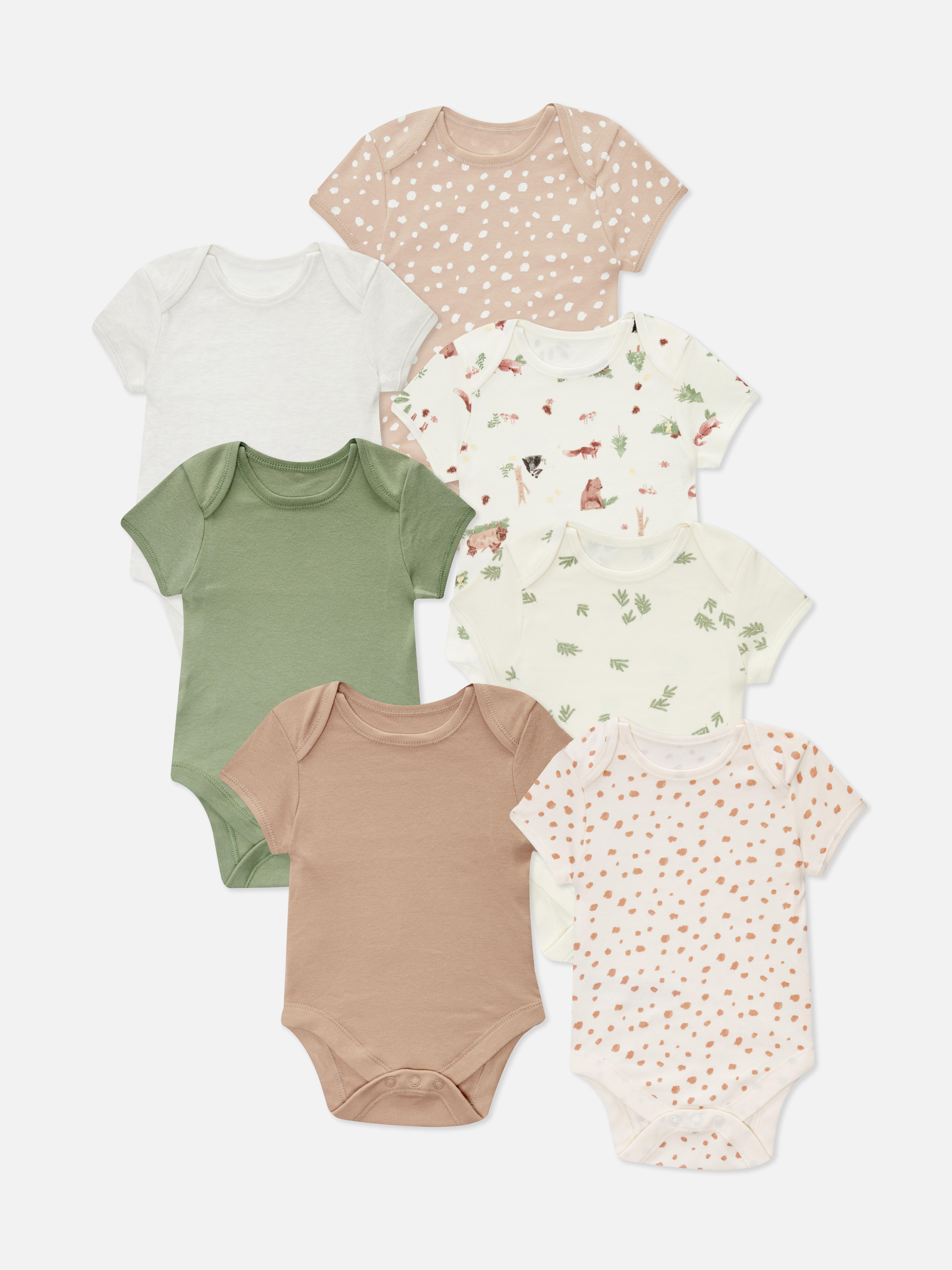 7pk Woodland Print Bodysuits