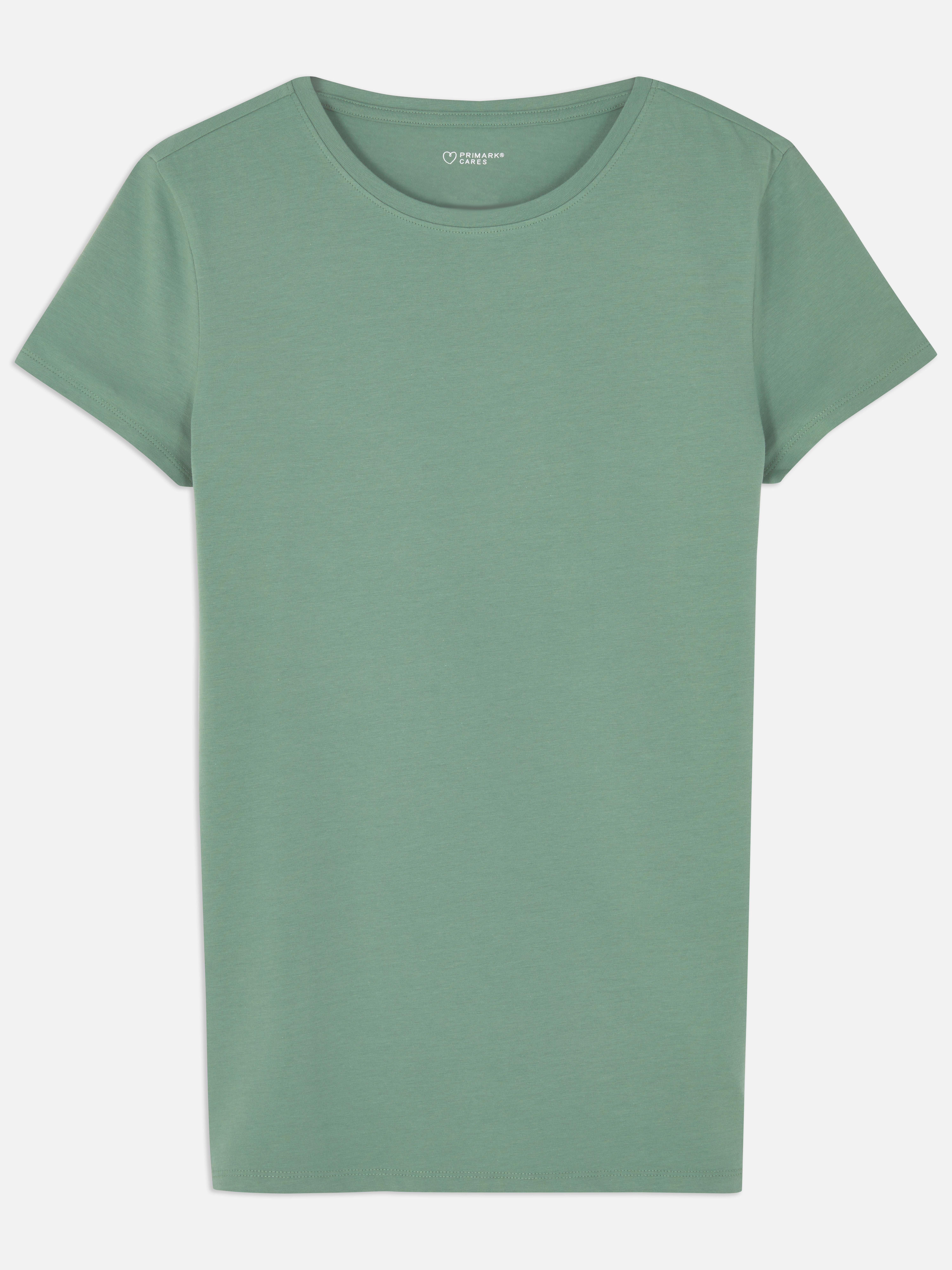 Rozciągliwy T-shirt z okrągłym dekoltem