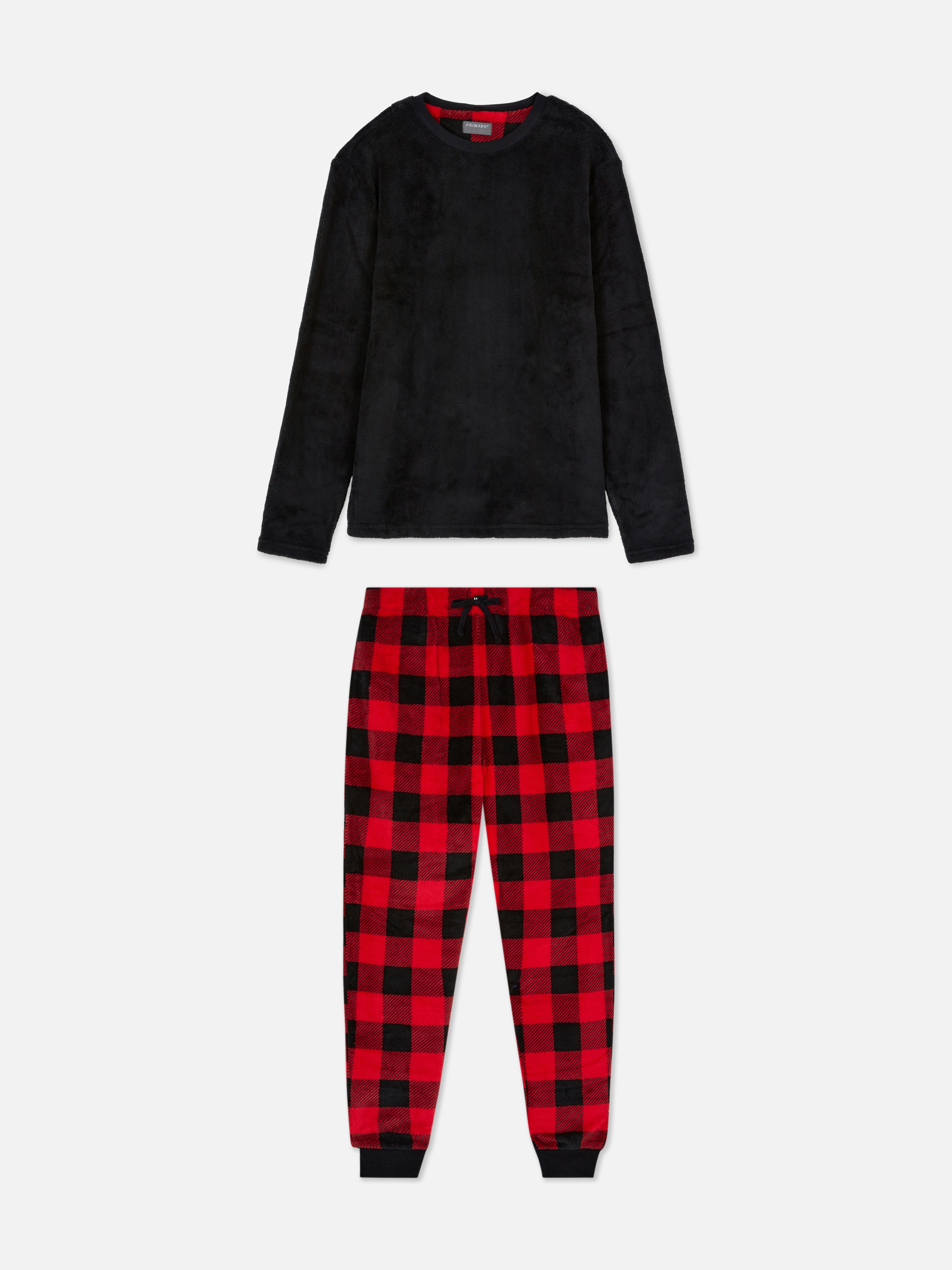 Checked Fleece Lined Pyjama Set