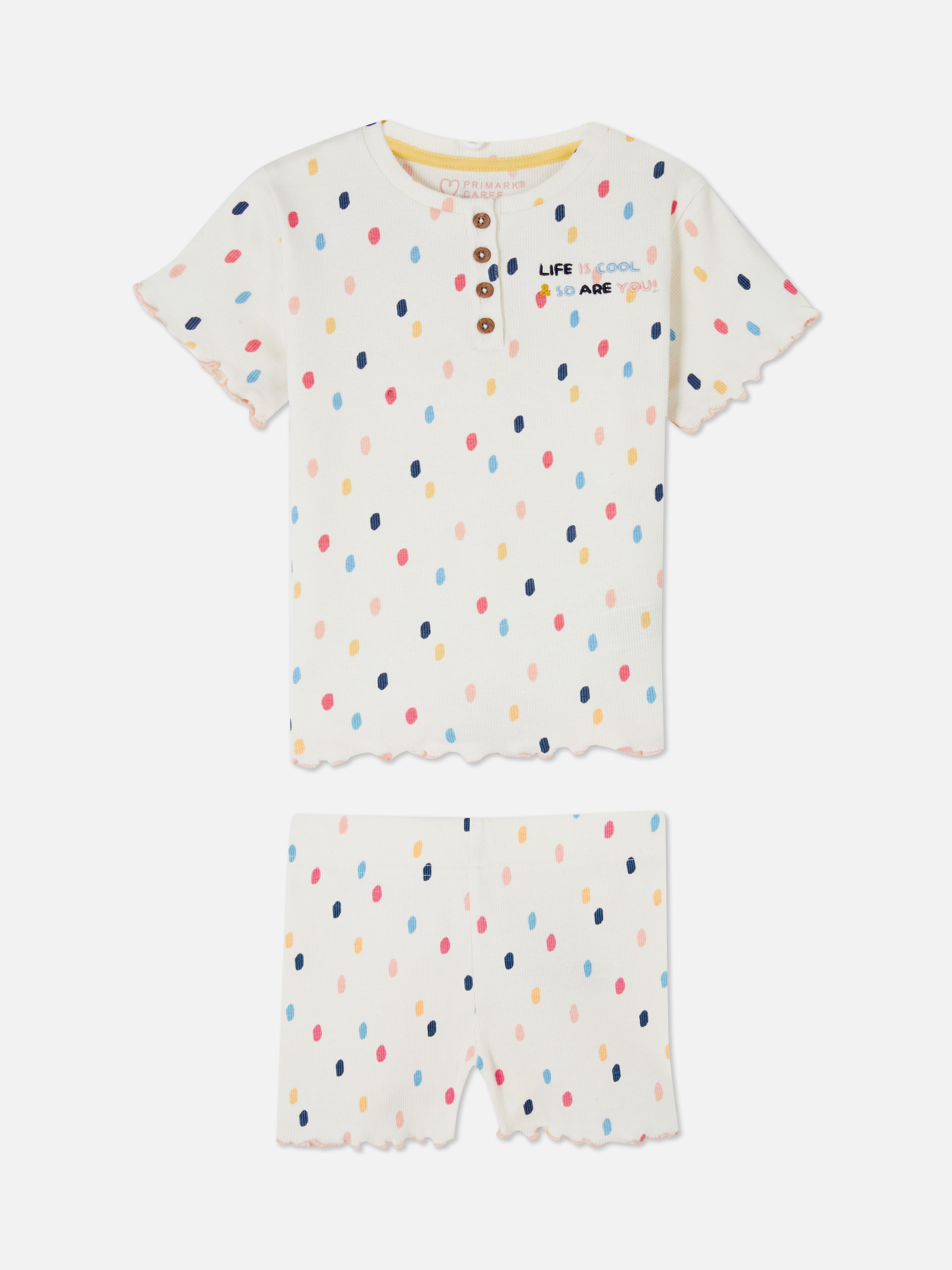 Ribbed T-shirt and Shorts Pyjama Set