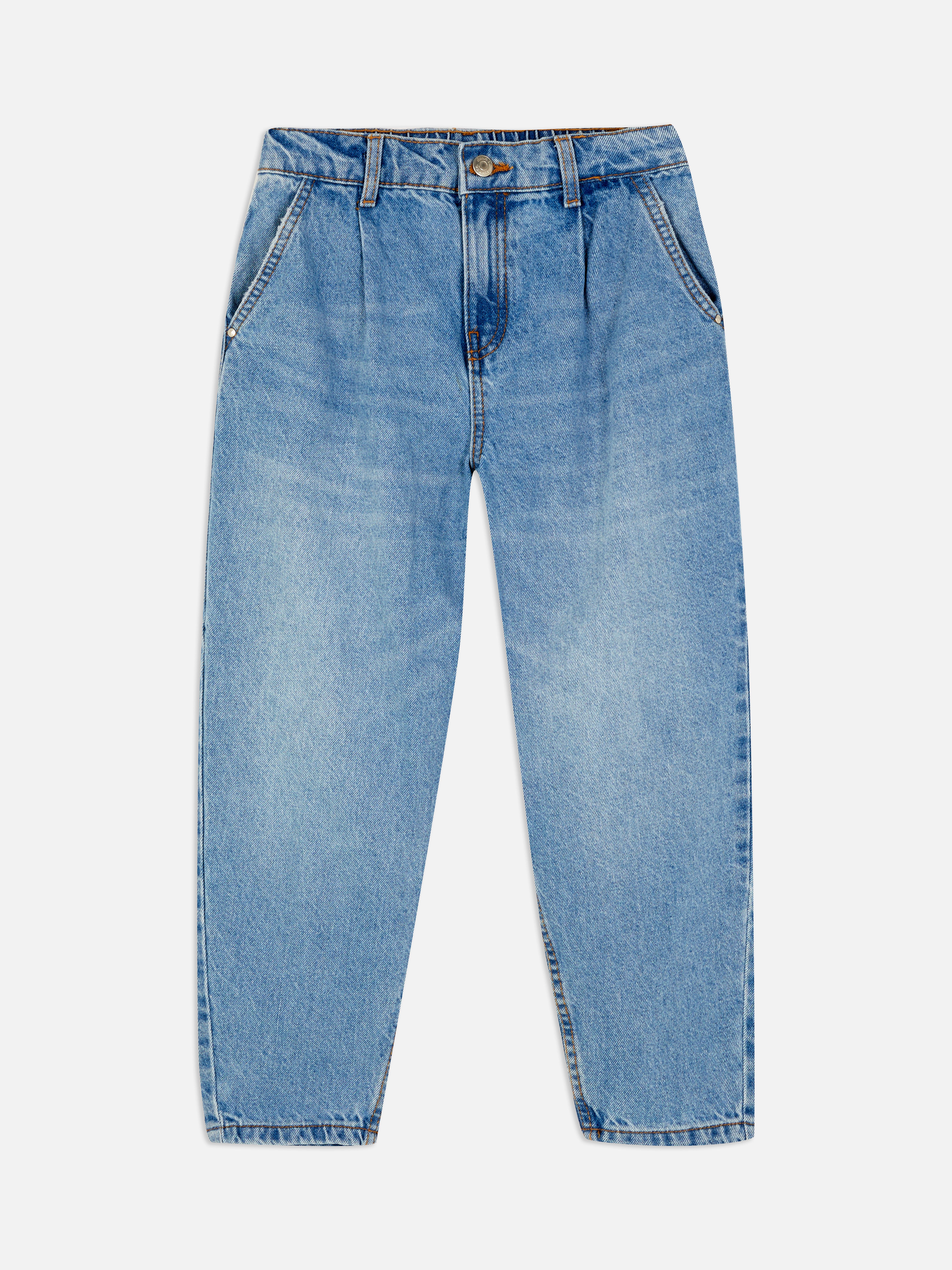 Relaxed Pleated Balloon Leg Jeans