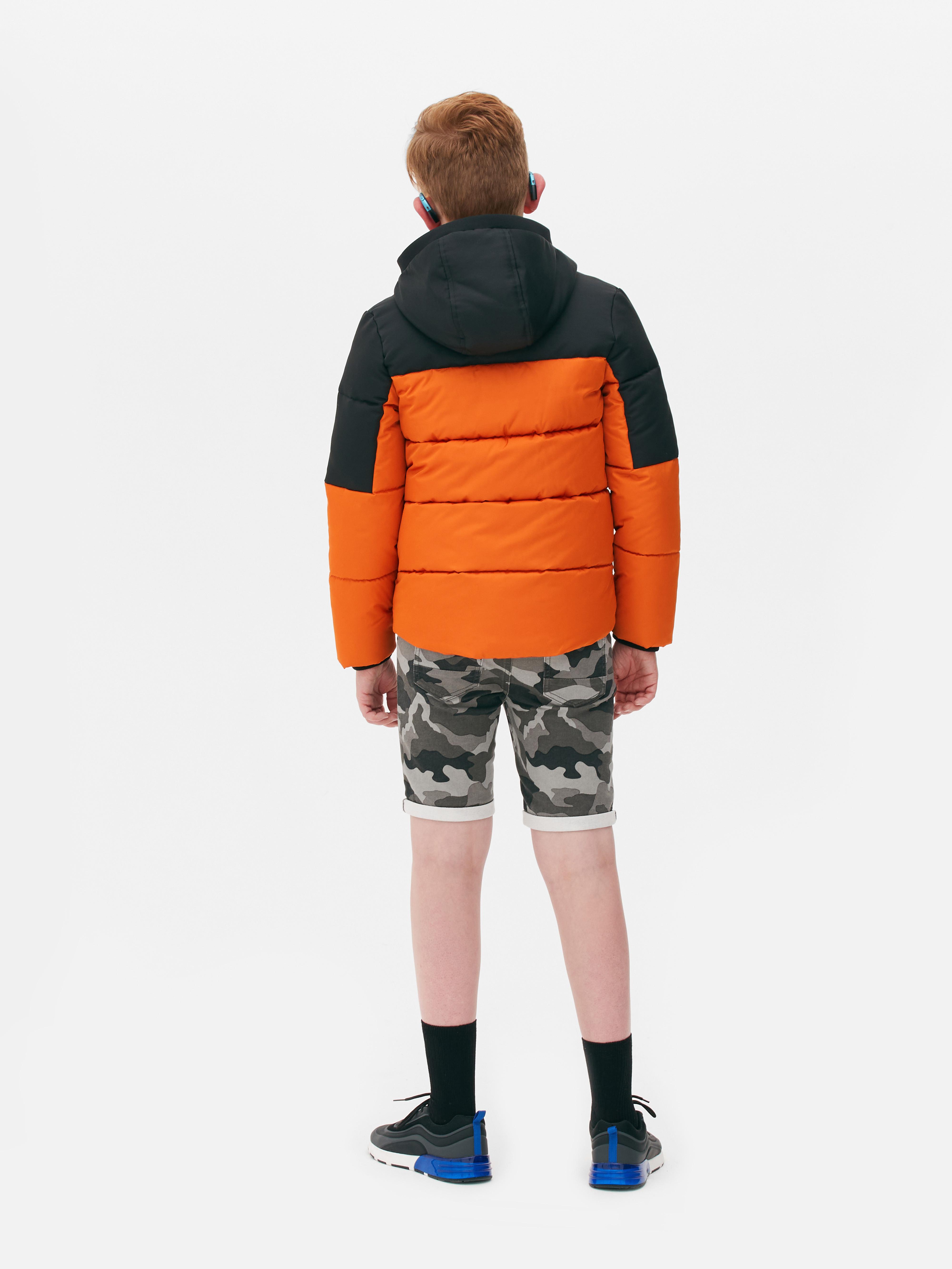 Colour Block Chunky Puffer Jacket