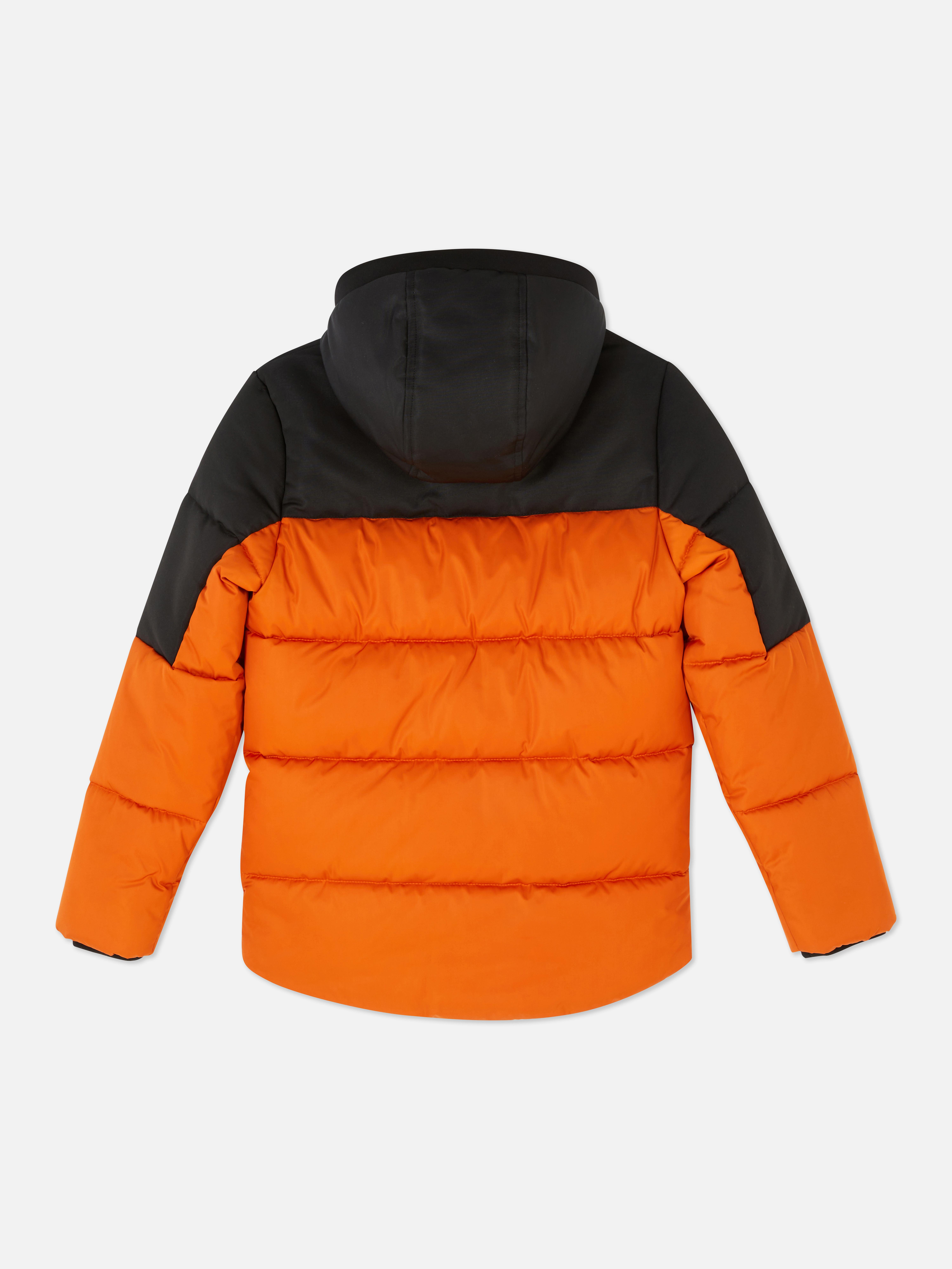 Colour Block Chunky Puffer Jacket