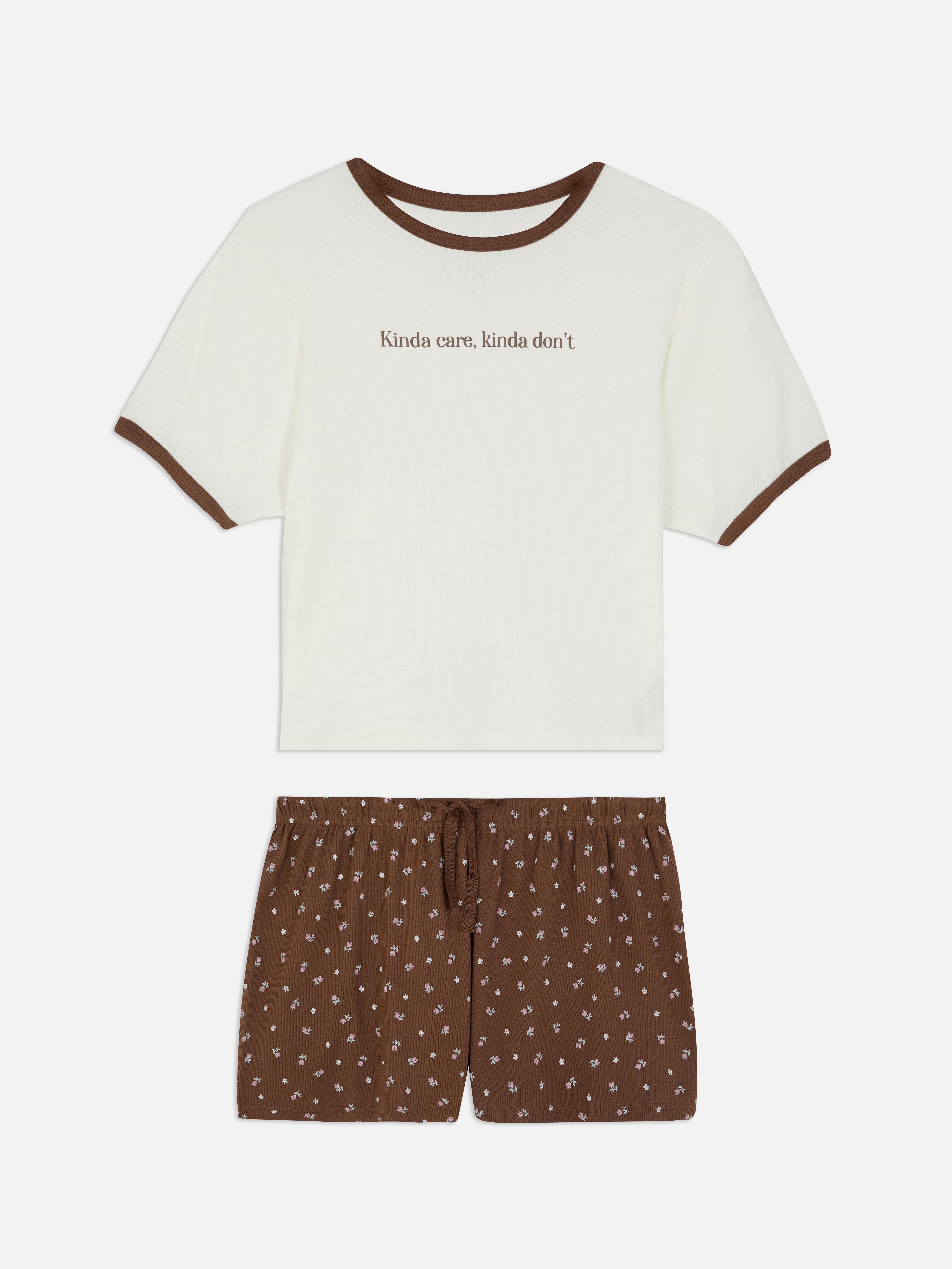Printed Short Sleeve Pyjama Set