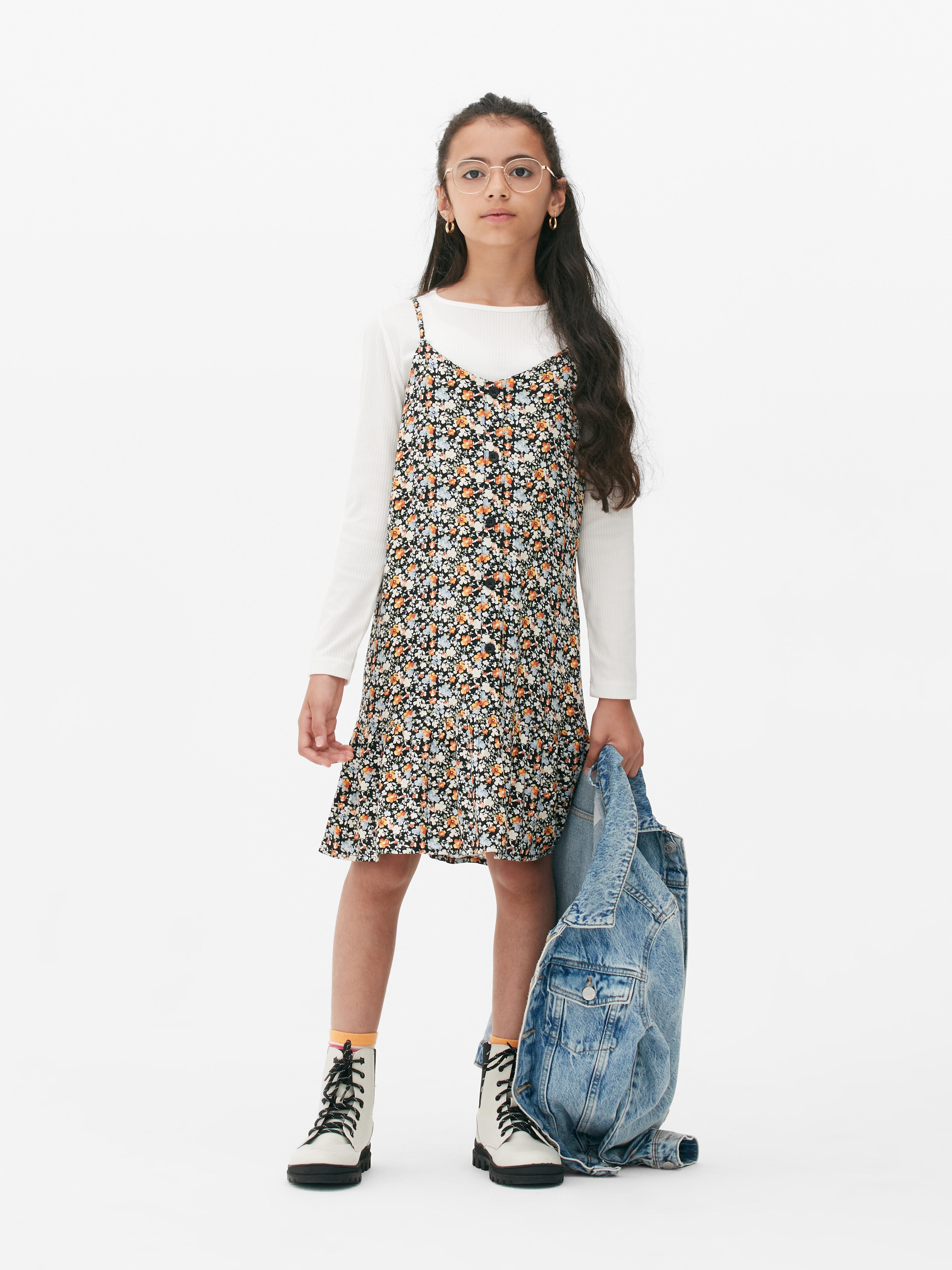 Ditsy Dress and Long Sleeve Top