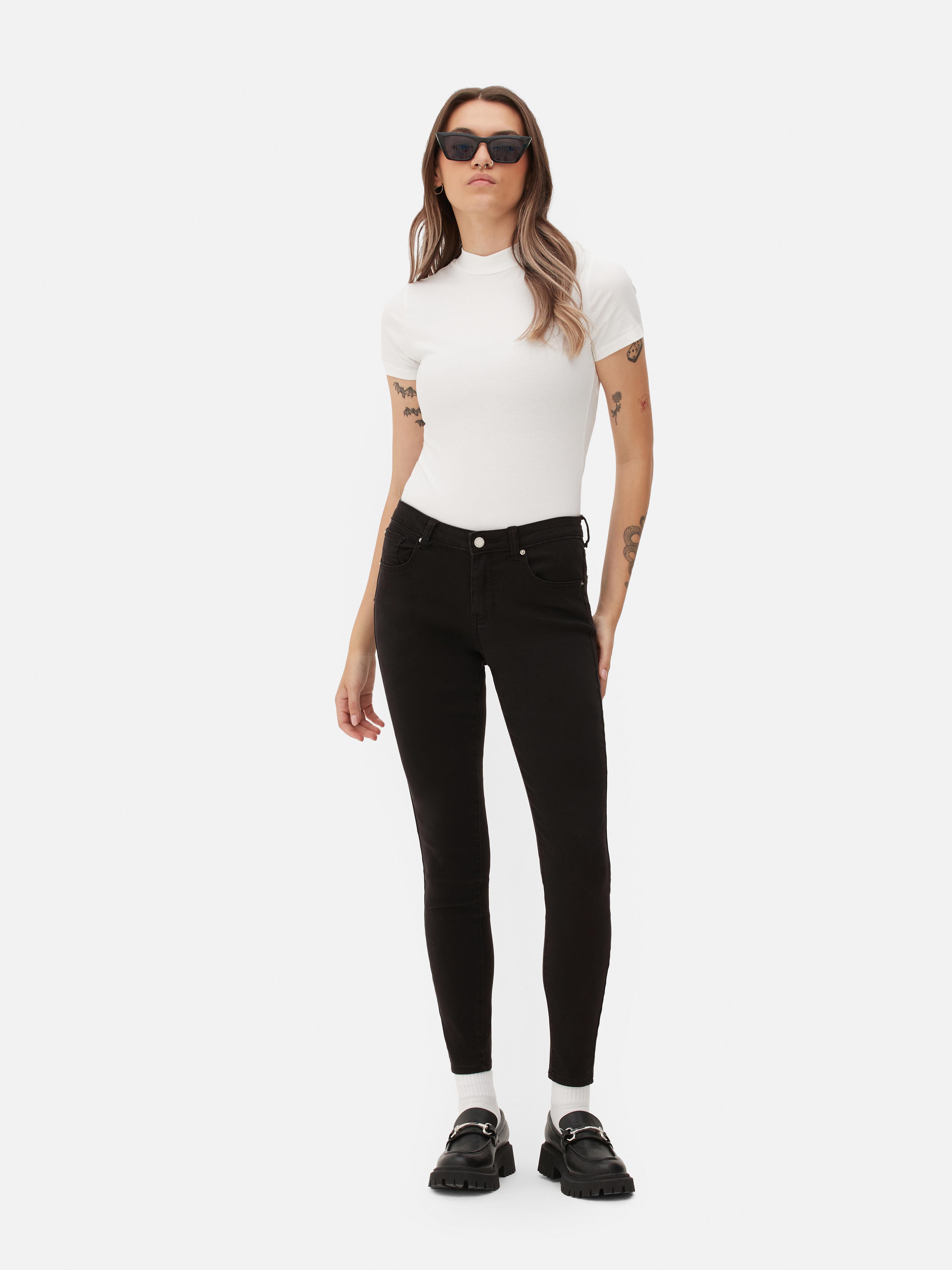 Womens Black Super Stretch Skinny Jeans