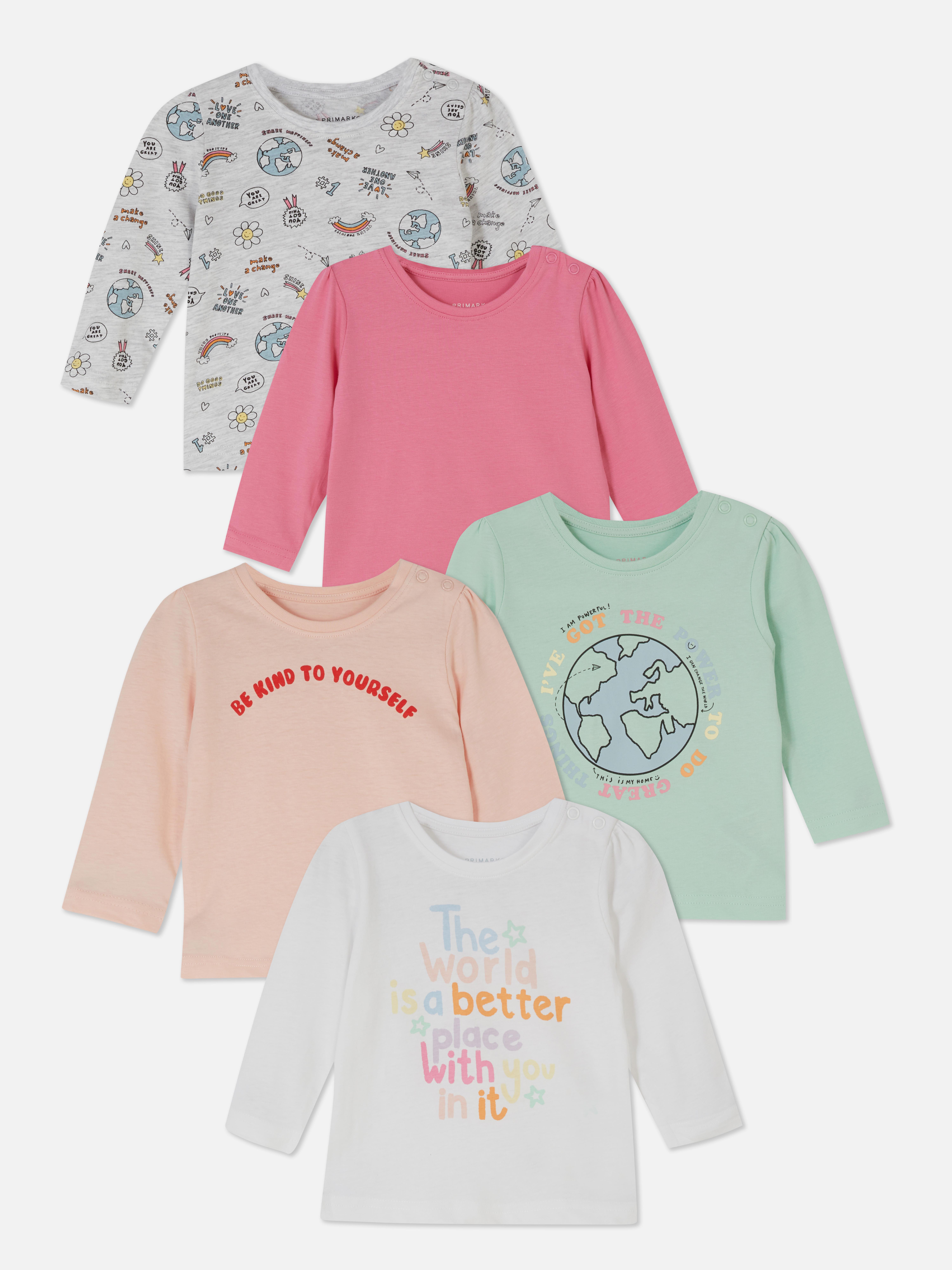 5pk Mixed Print Long Sleeve Tops