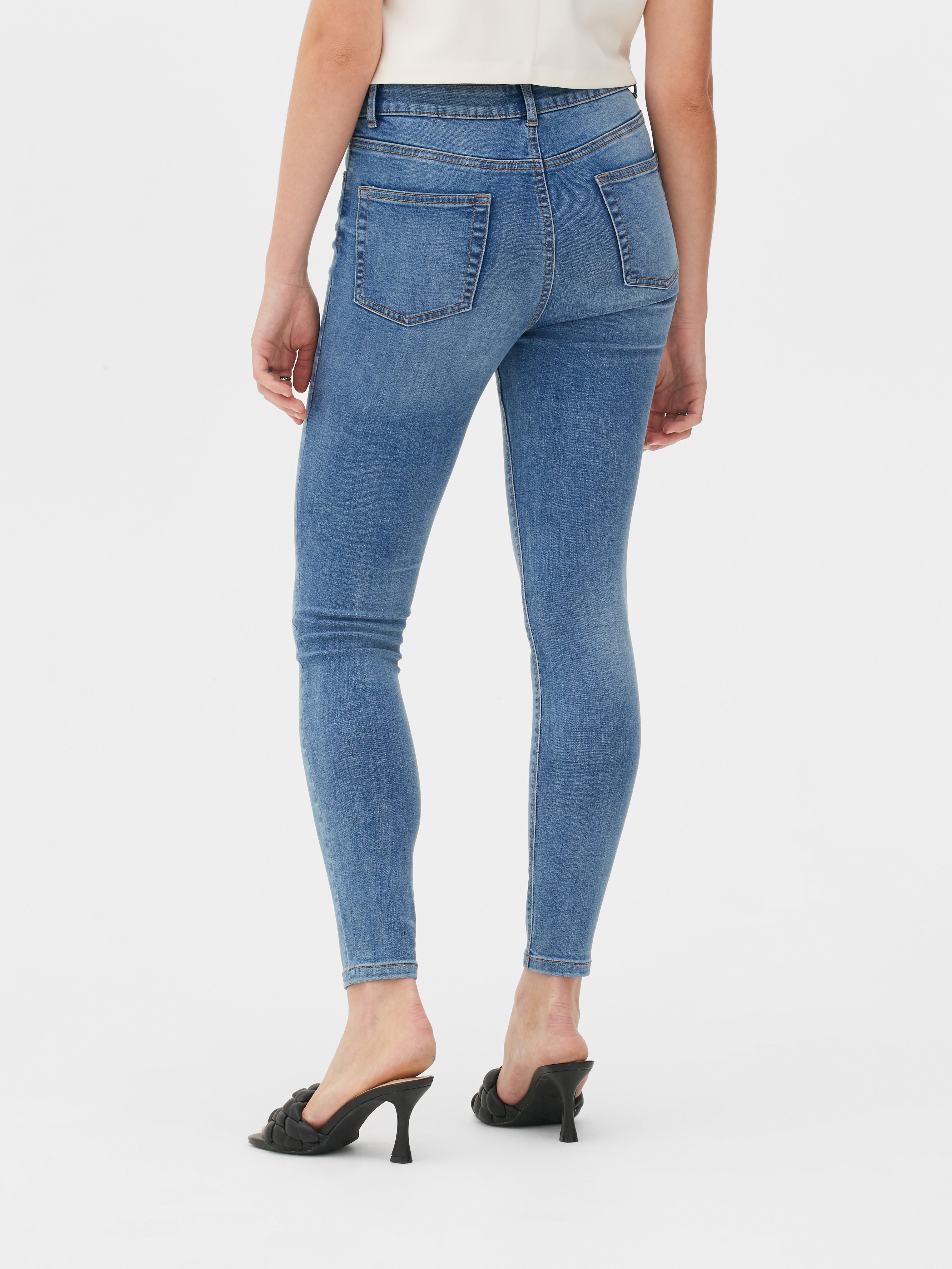 Womens Mid Blue High Waisted Skinny Jeans Primark