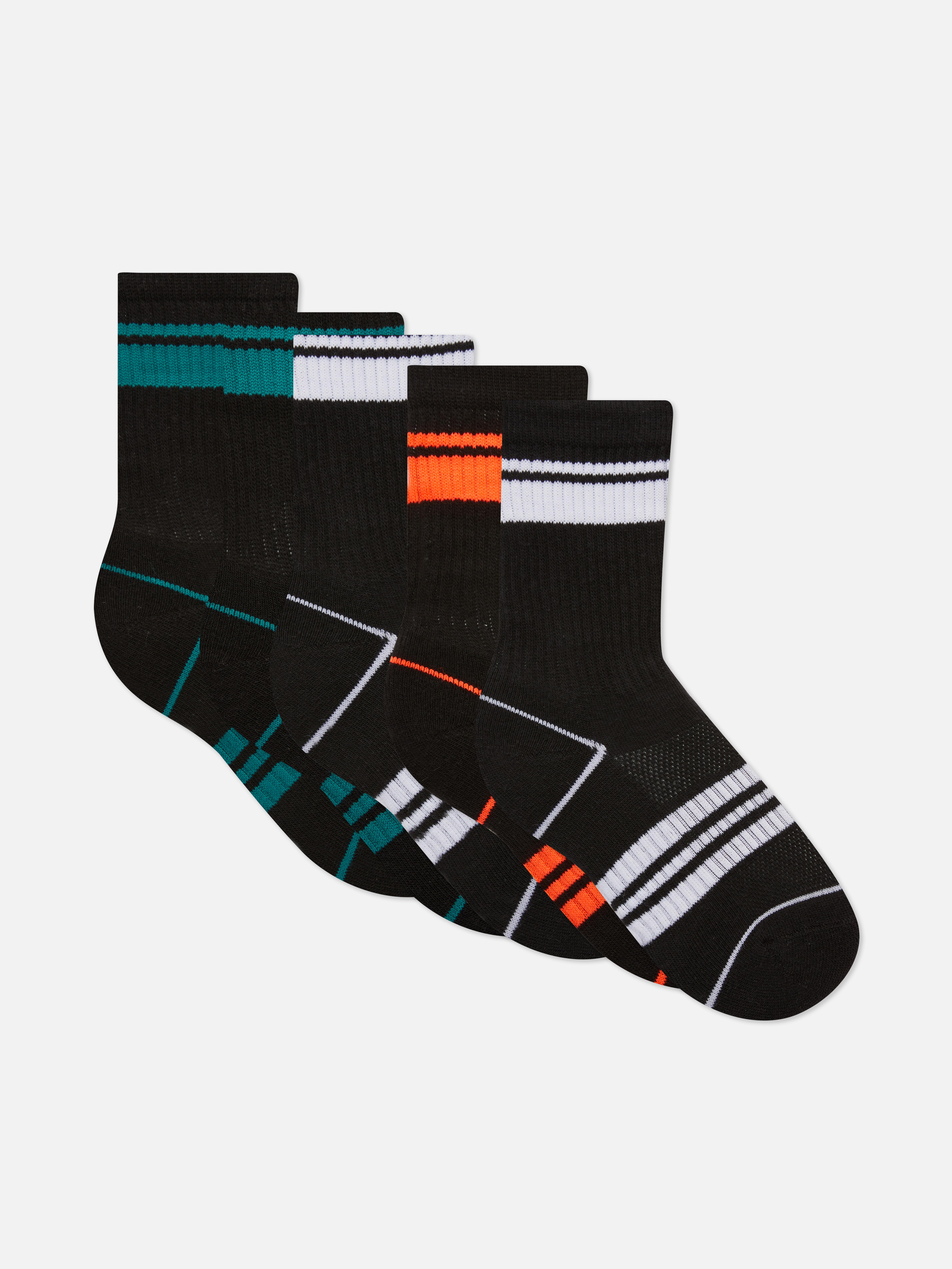 5pk Striped Terry Ankle Socks