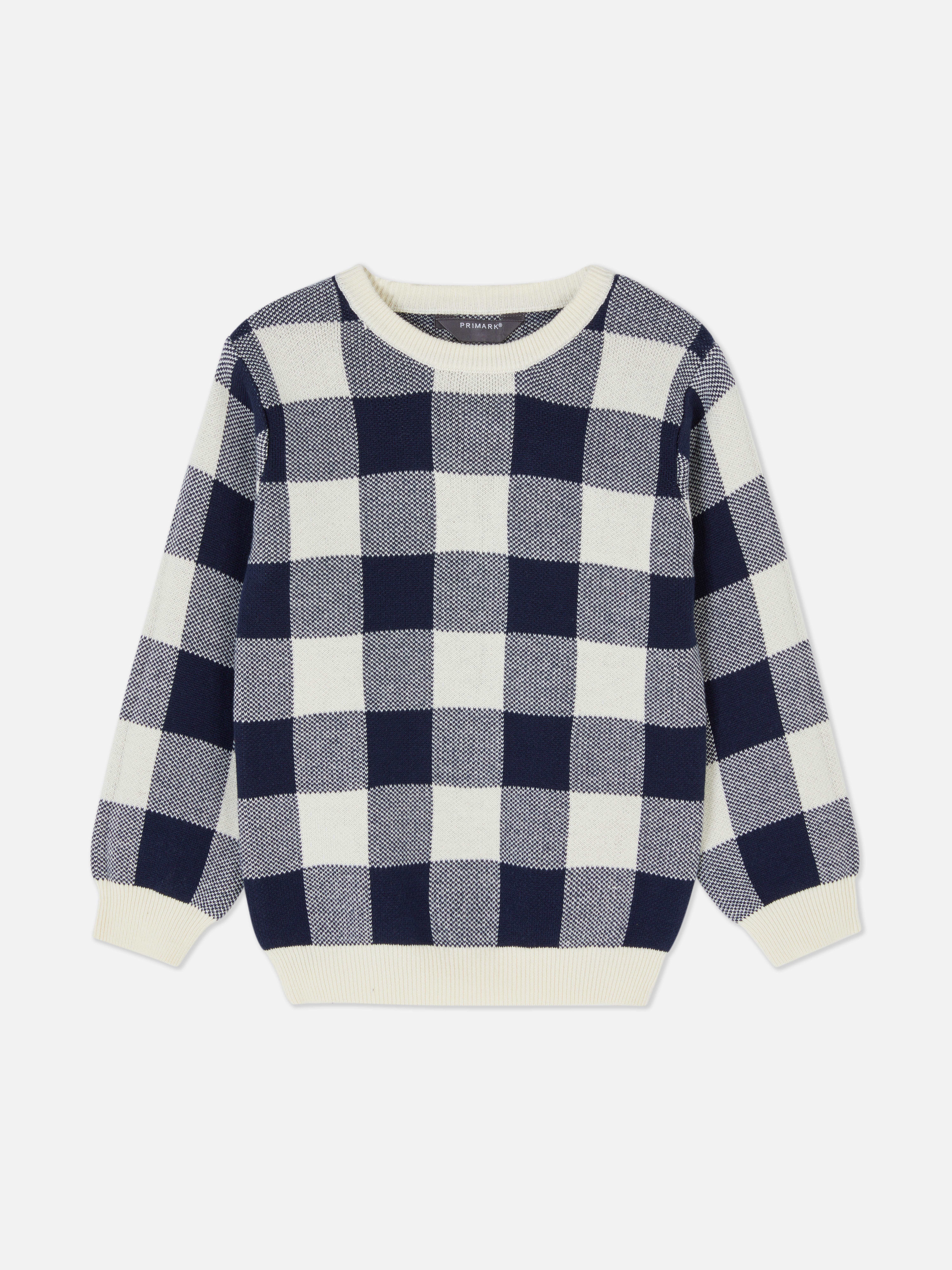 Checked Knitted Jumper