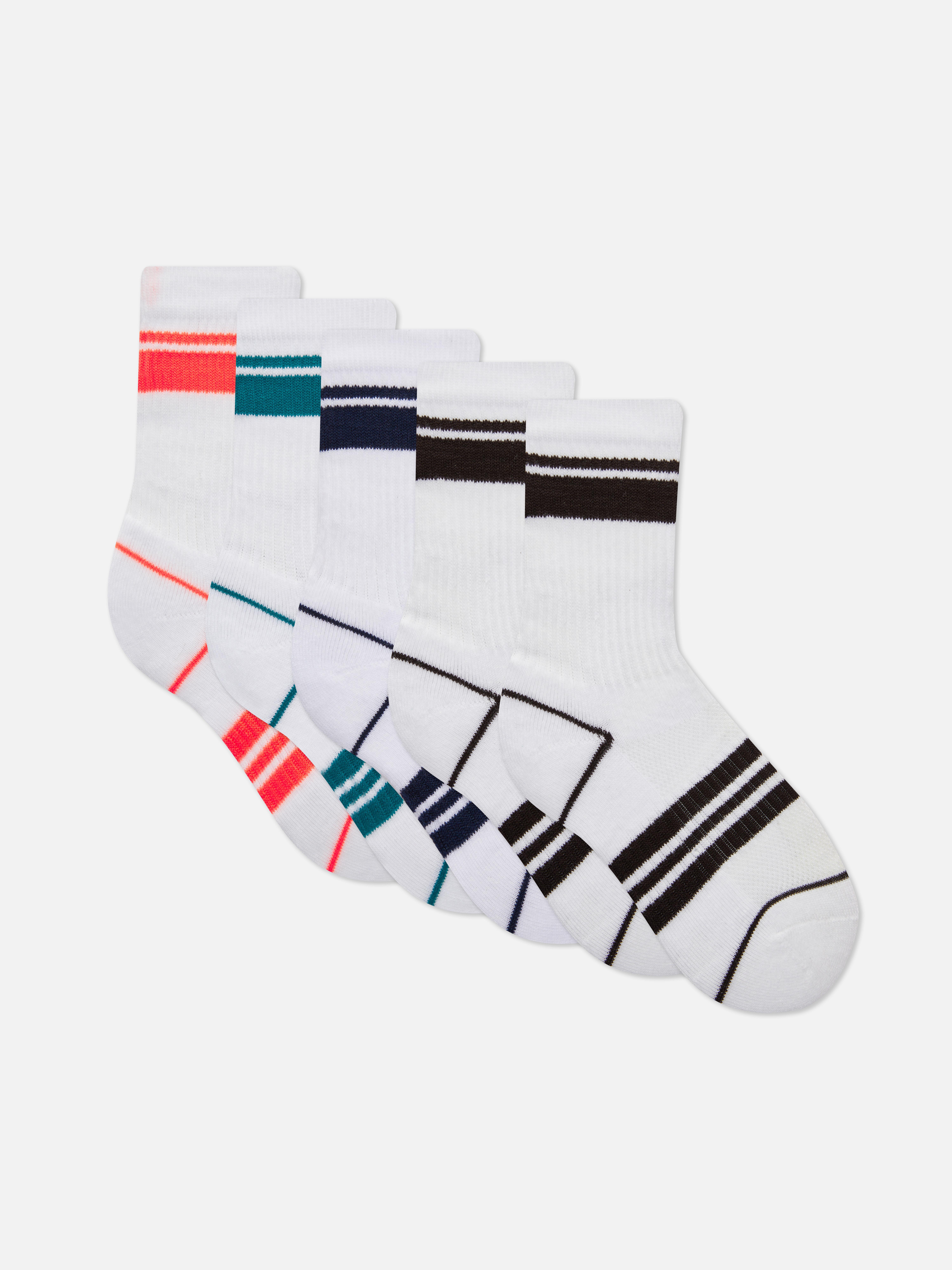 5pk Striped Ankle Socks