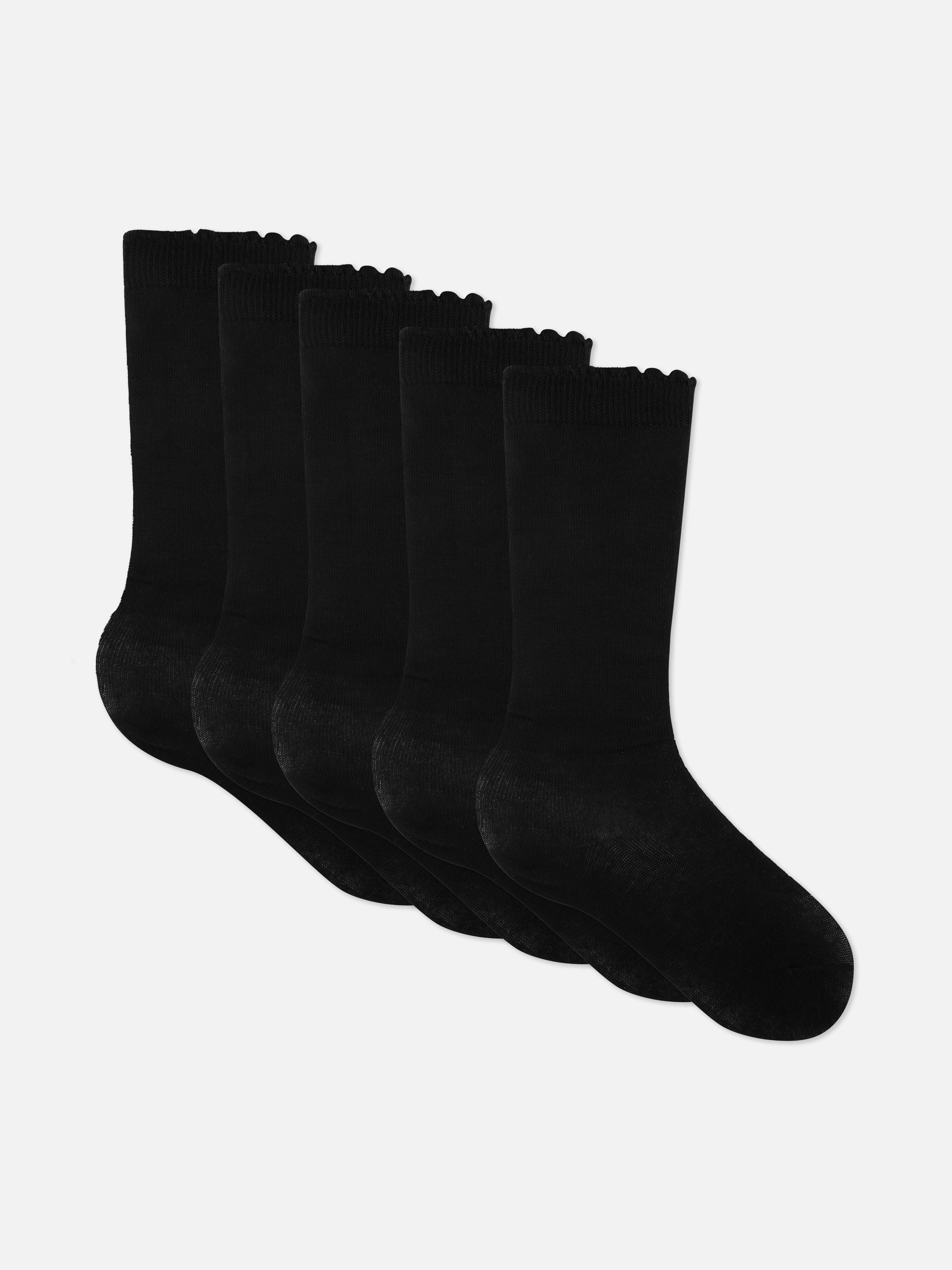5pk Knee High Frill Hem Socks