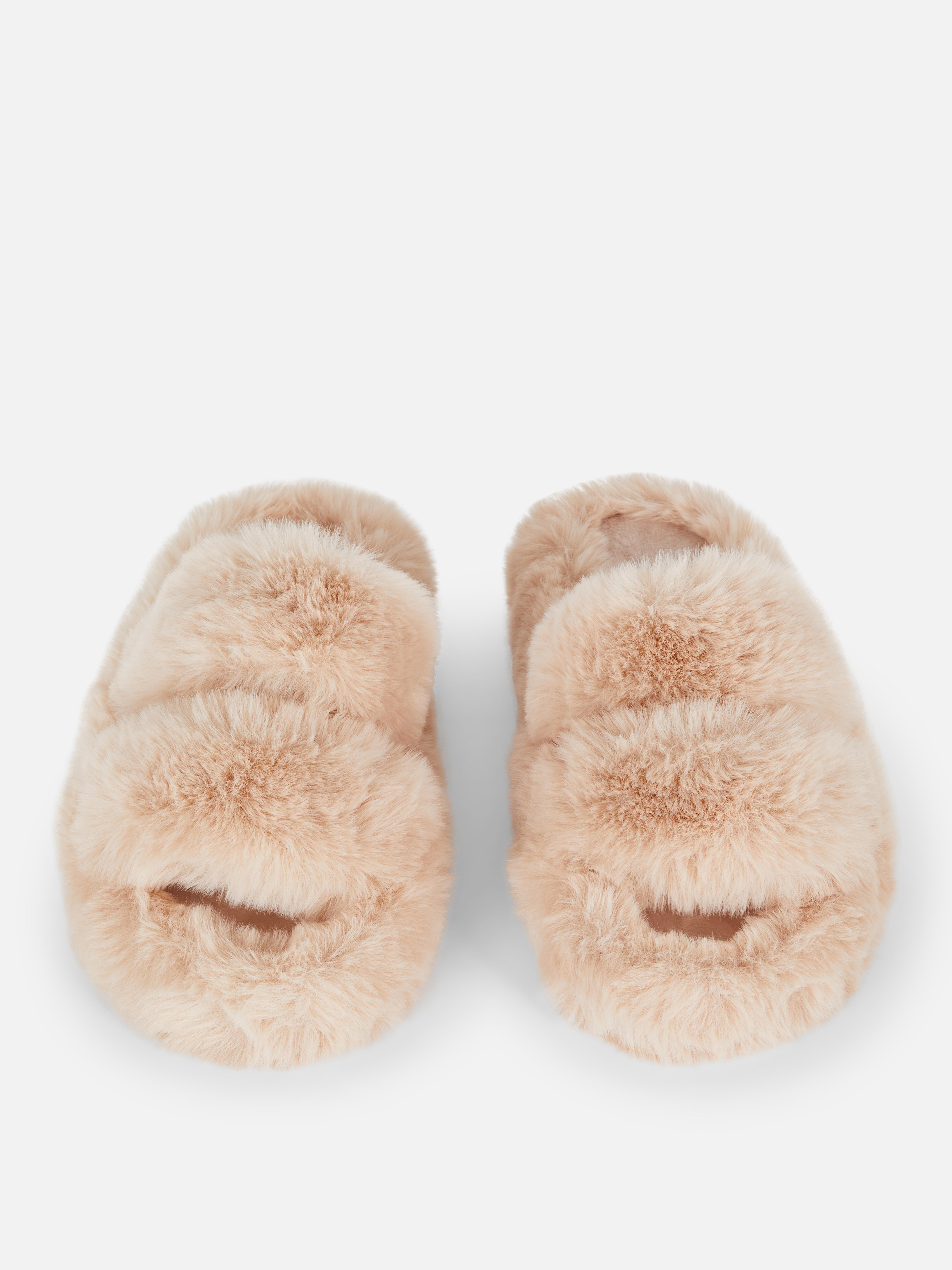 2 Strap Fluffy Slippers