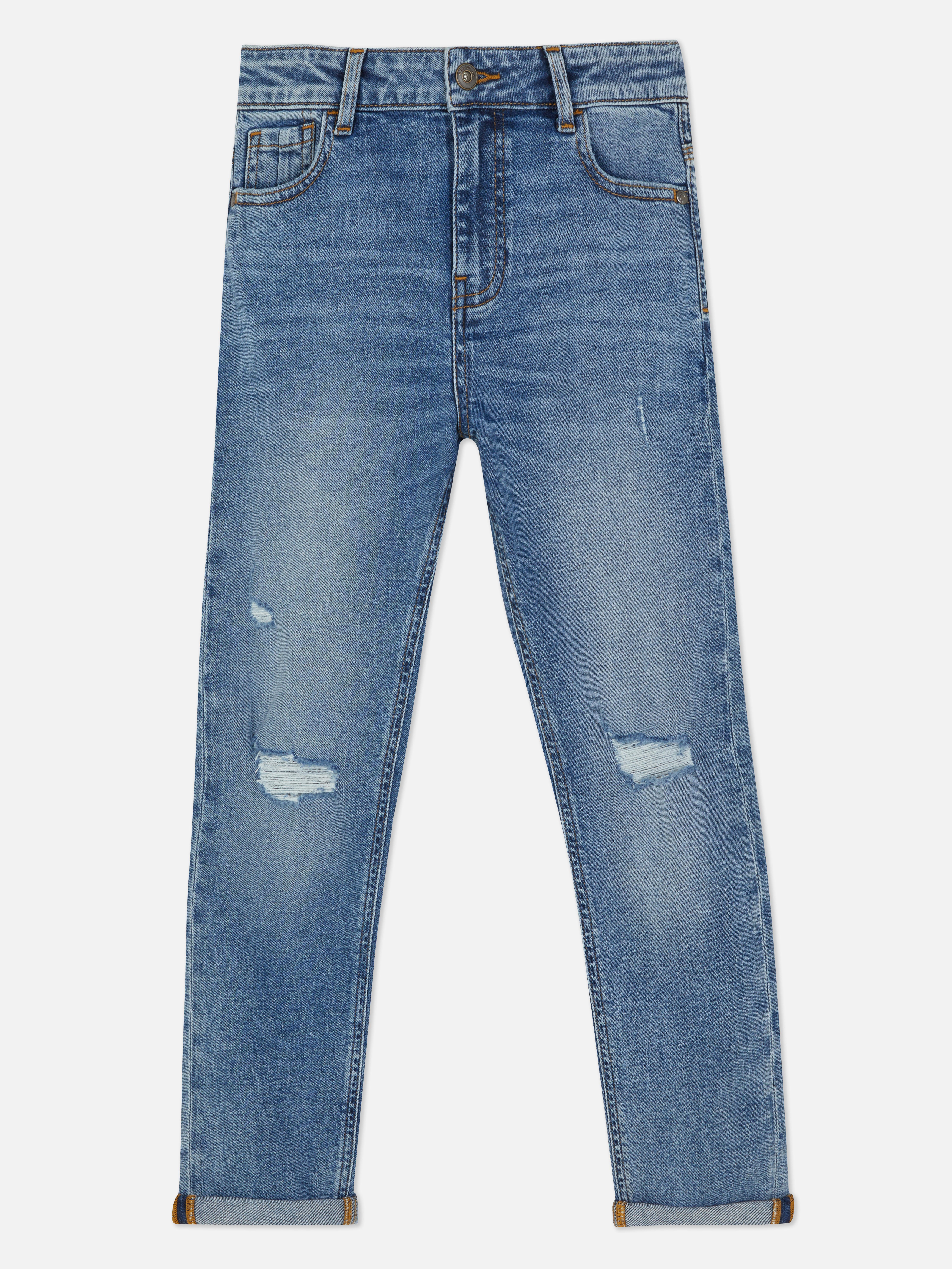 Straight Fitting Cotton Jeans