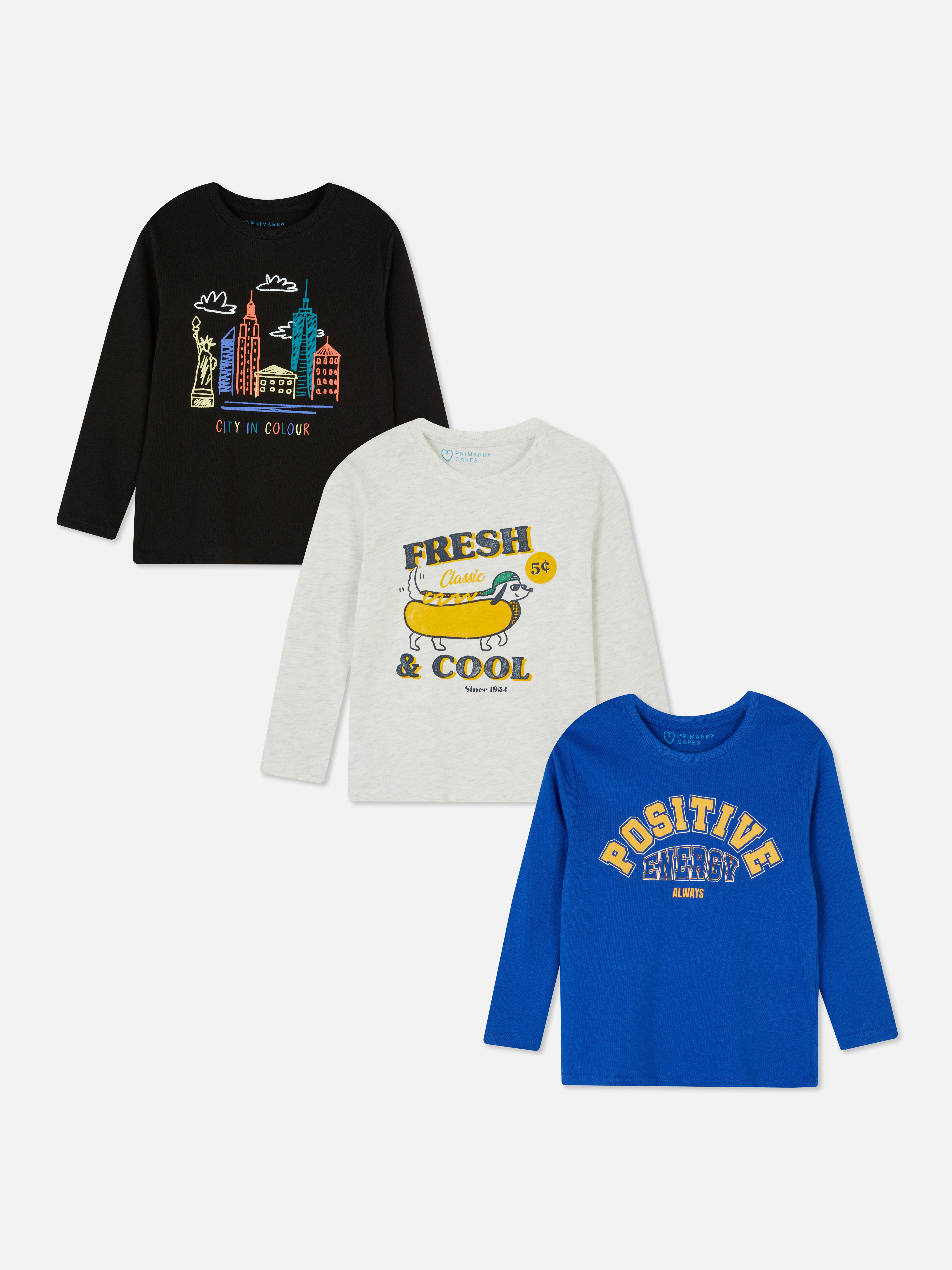 3pk Short Sleeve Frill Tshirts Primark