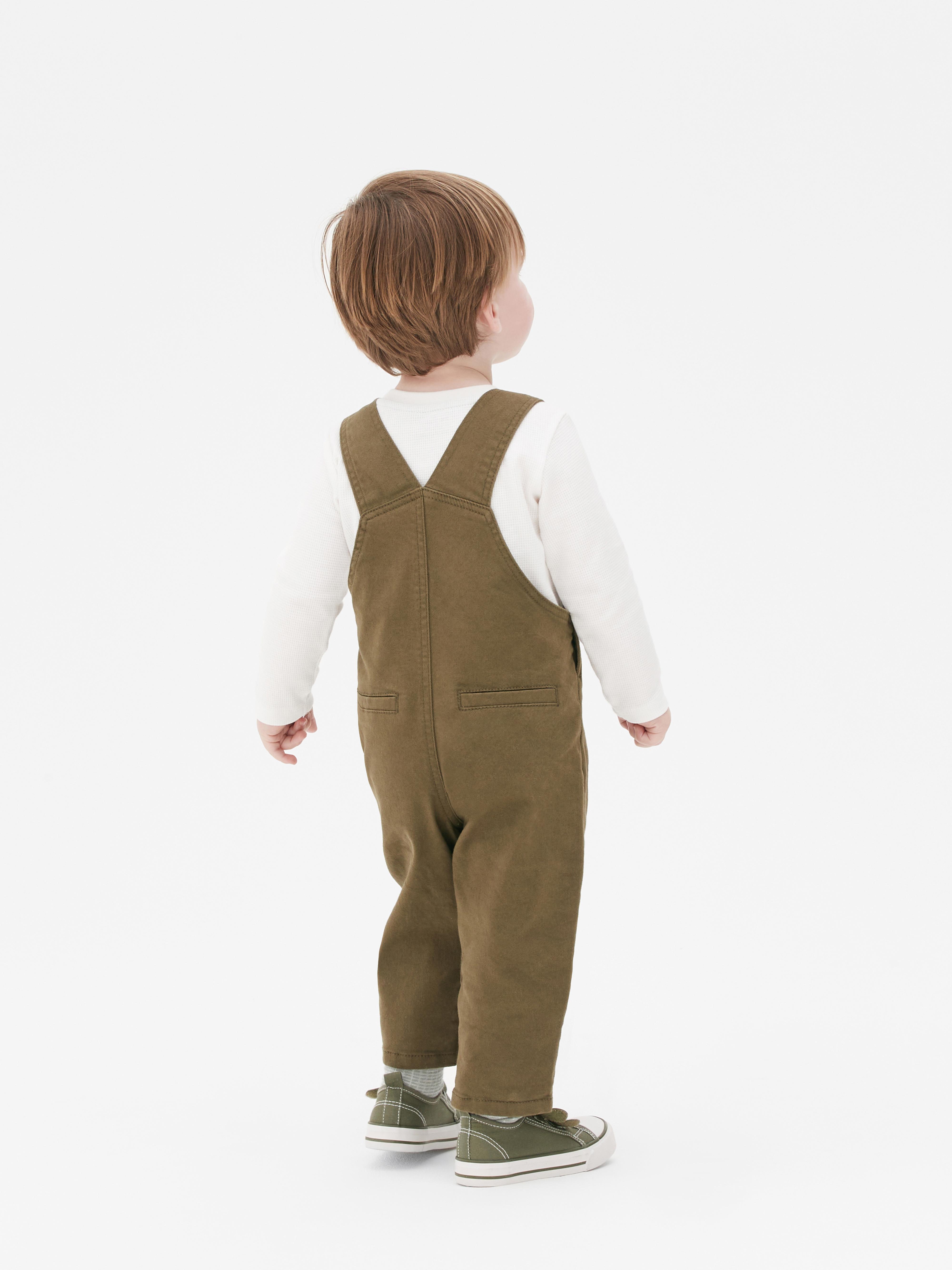 Cotton Twill Dungaree and T-shirt Set