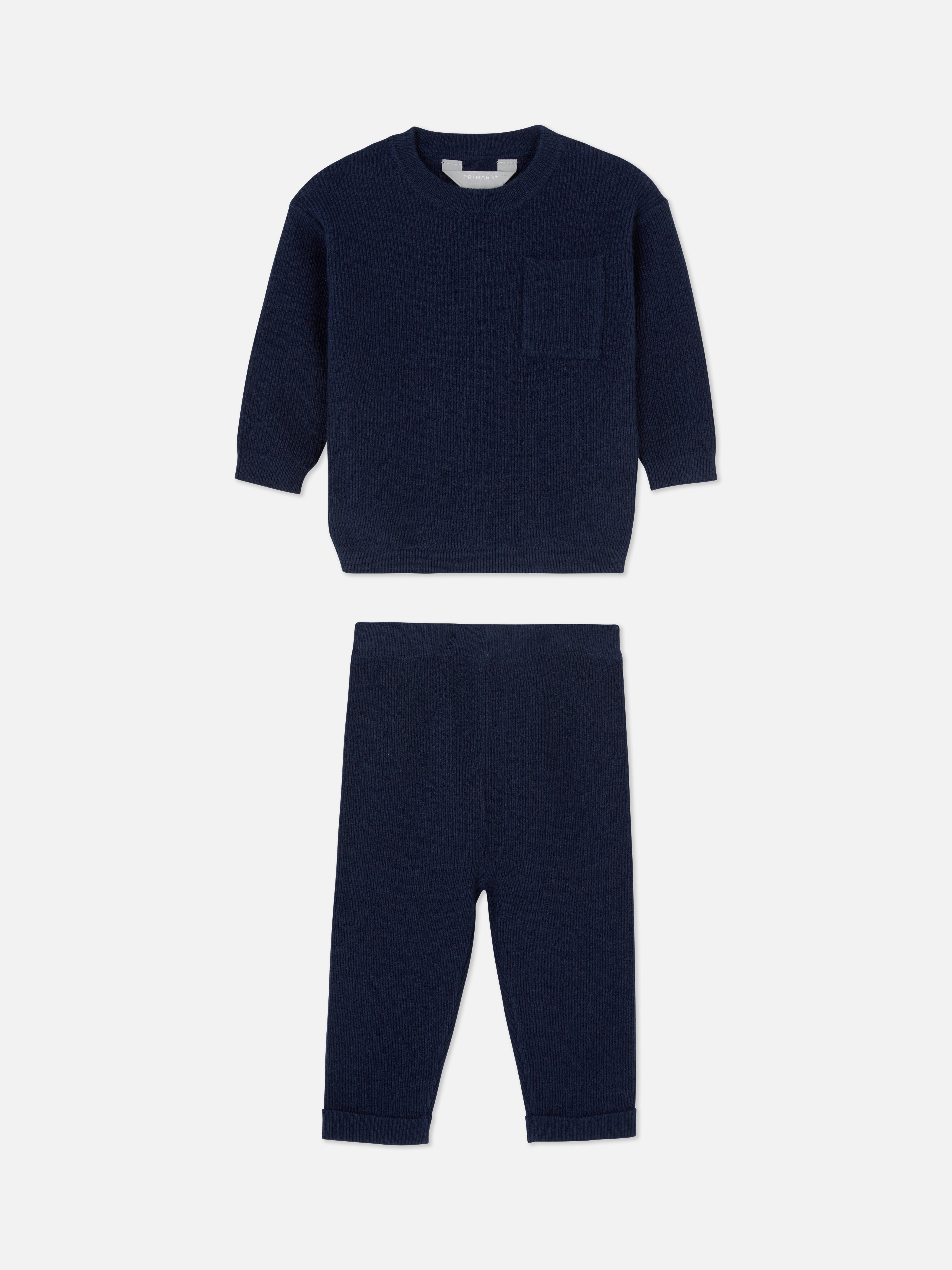 Knitted Crew Neck Jumper and Joggers Set