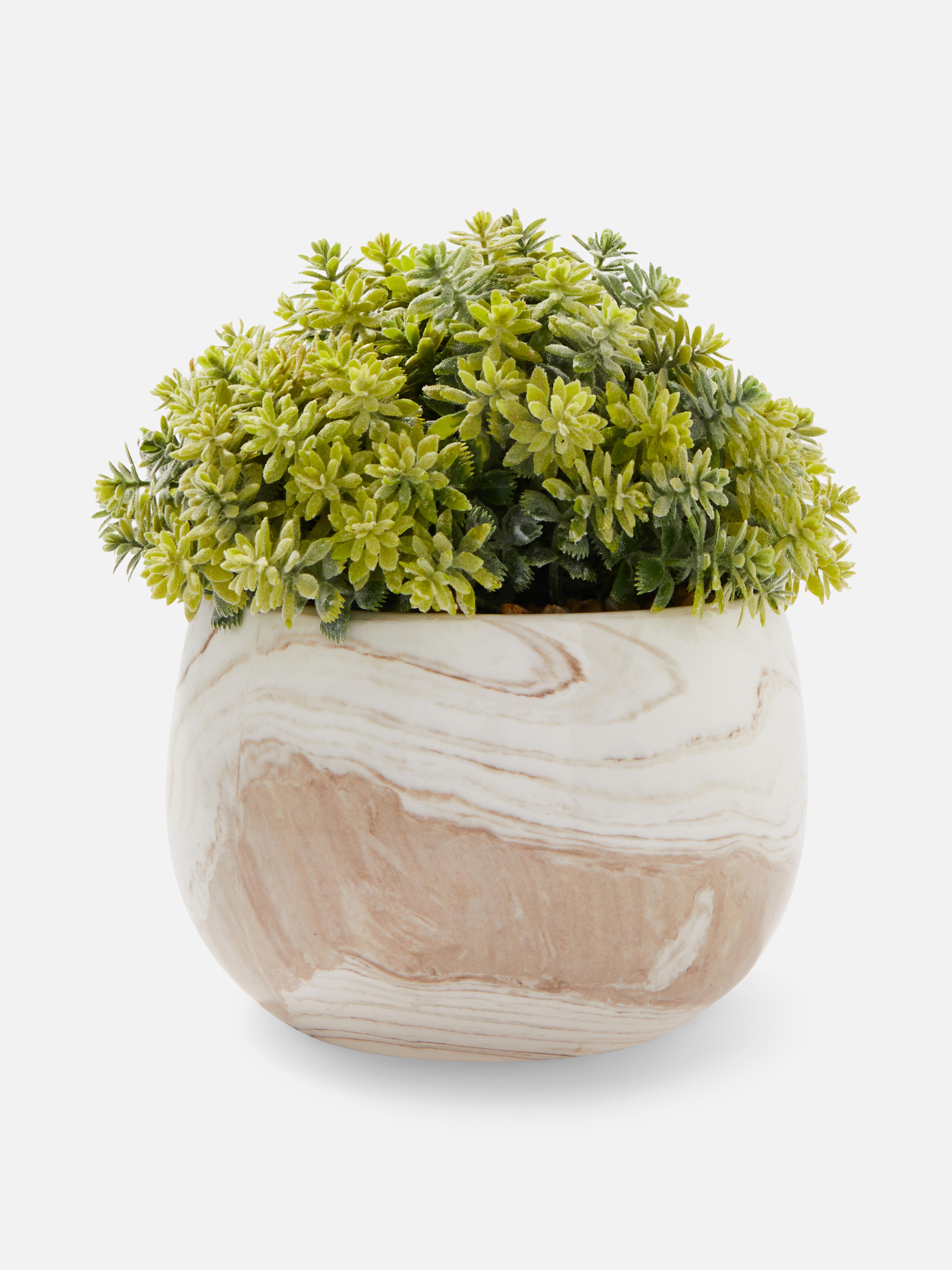 Marble Potted Faux Plant