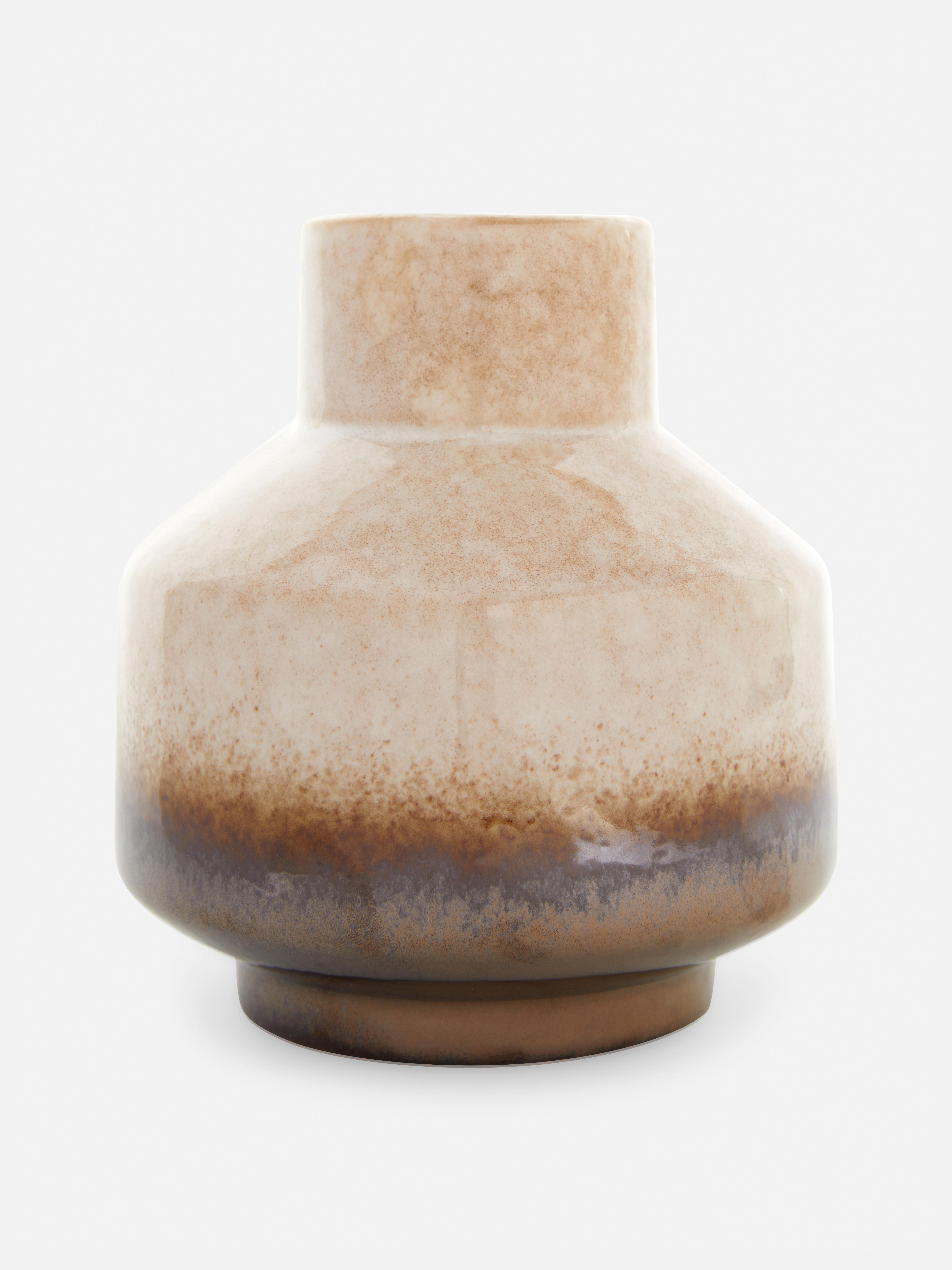 Wide Base Glazed Vase