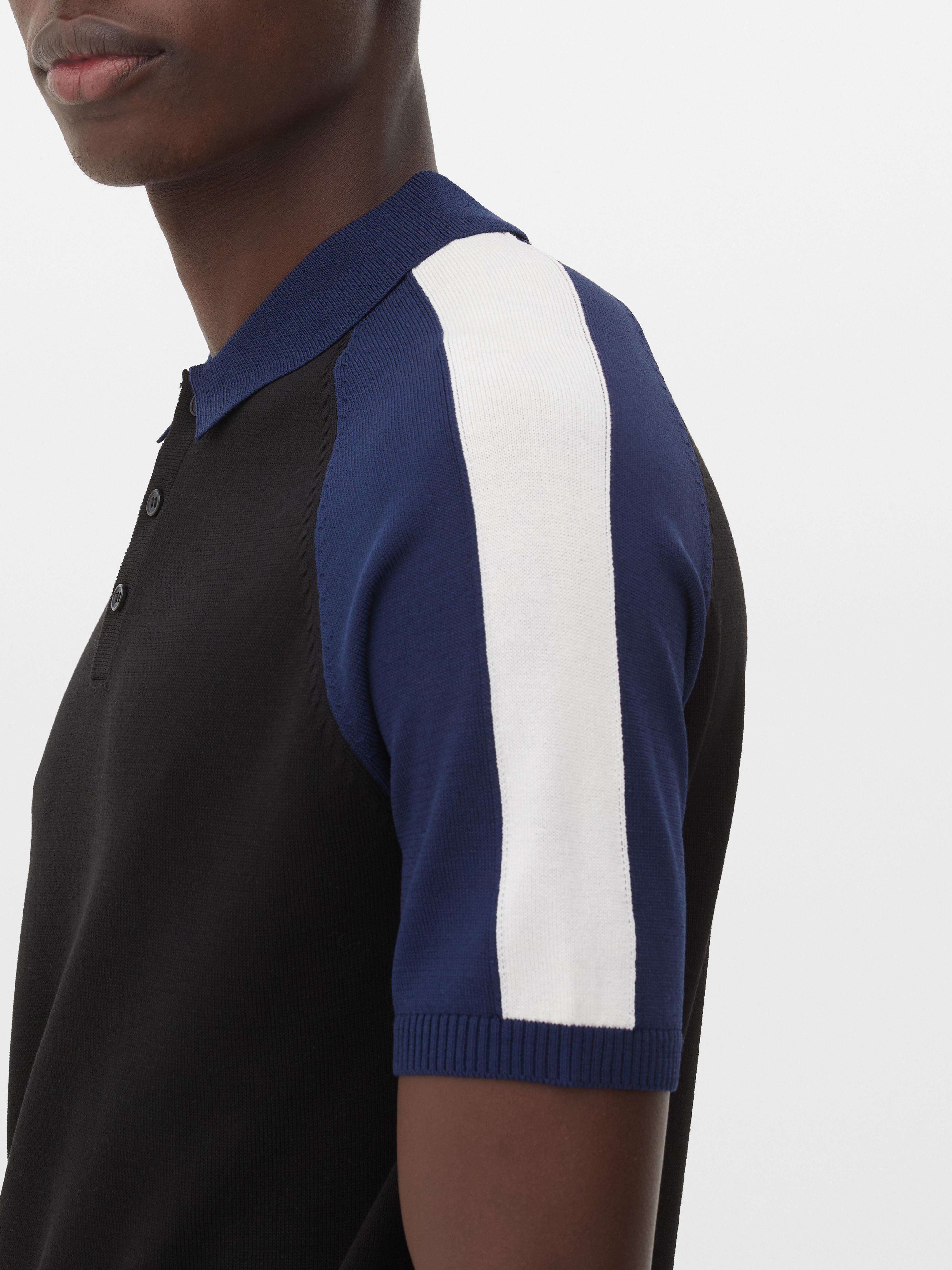 Knitted Striped Polo Shirt