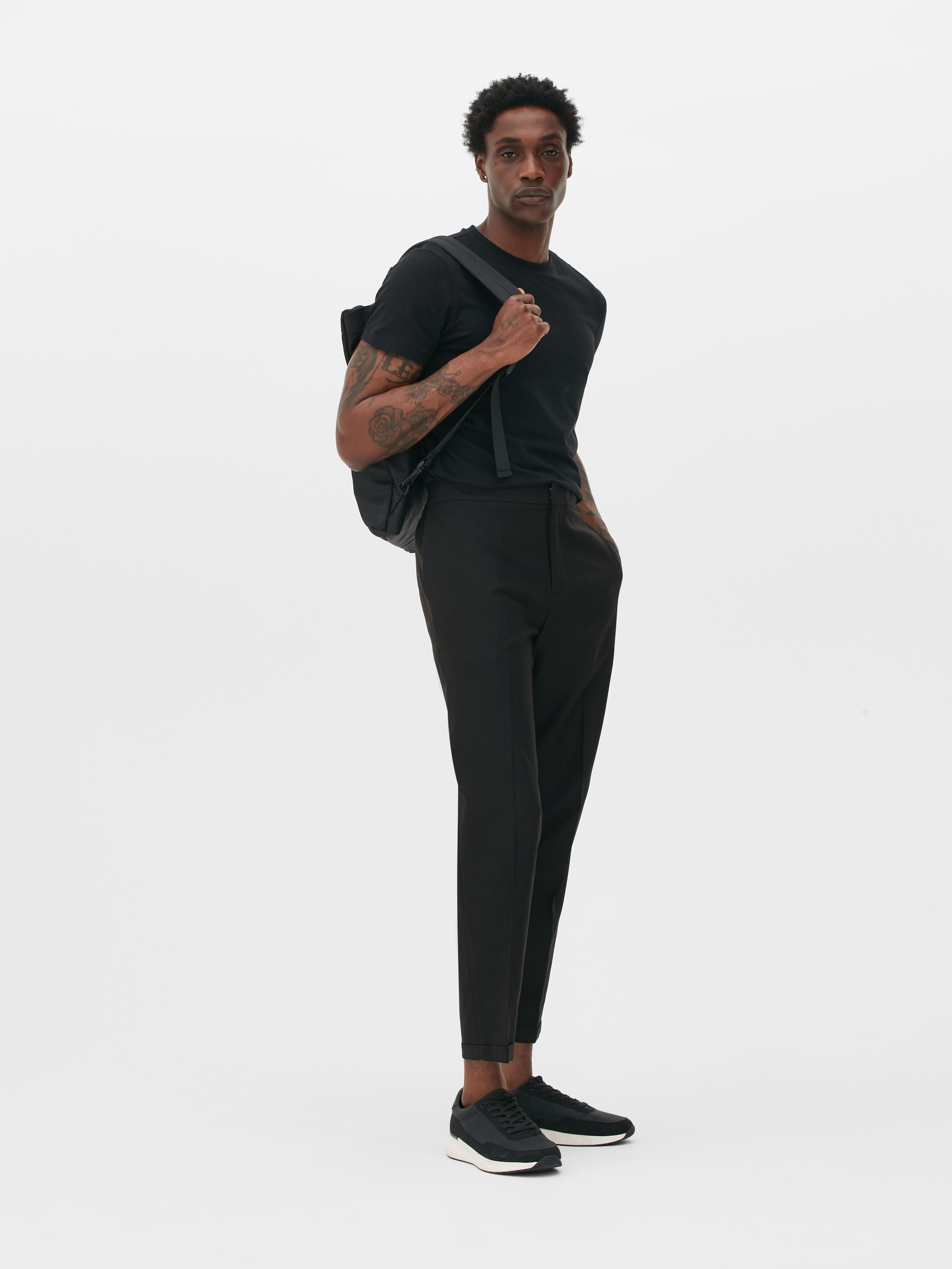 Smart Rolled Hem Sateen Tailored Trousers