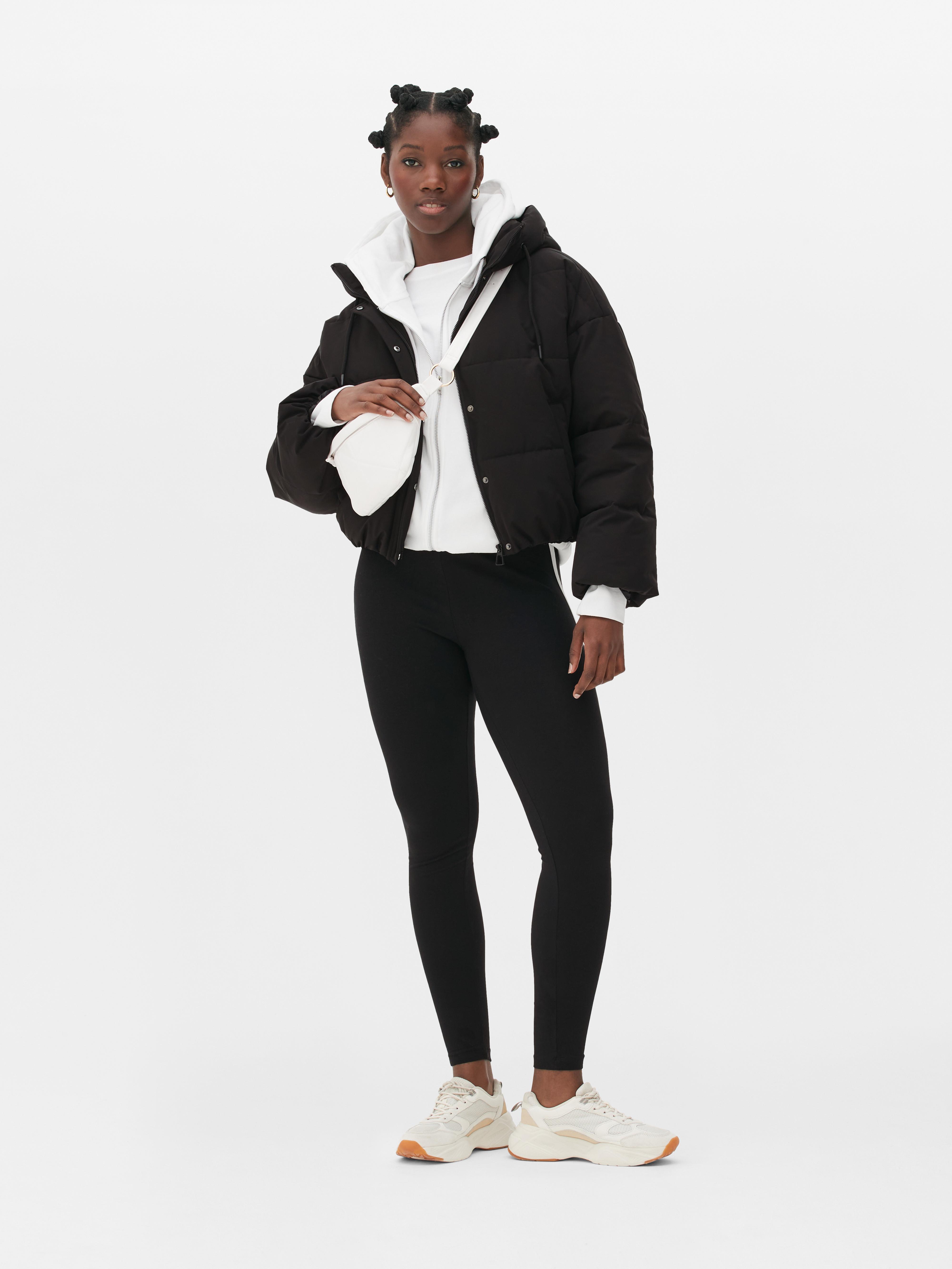Cropped Textured Puffer Jacket