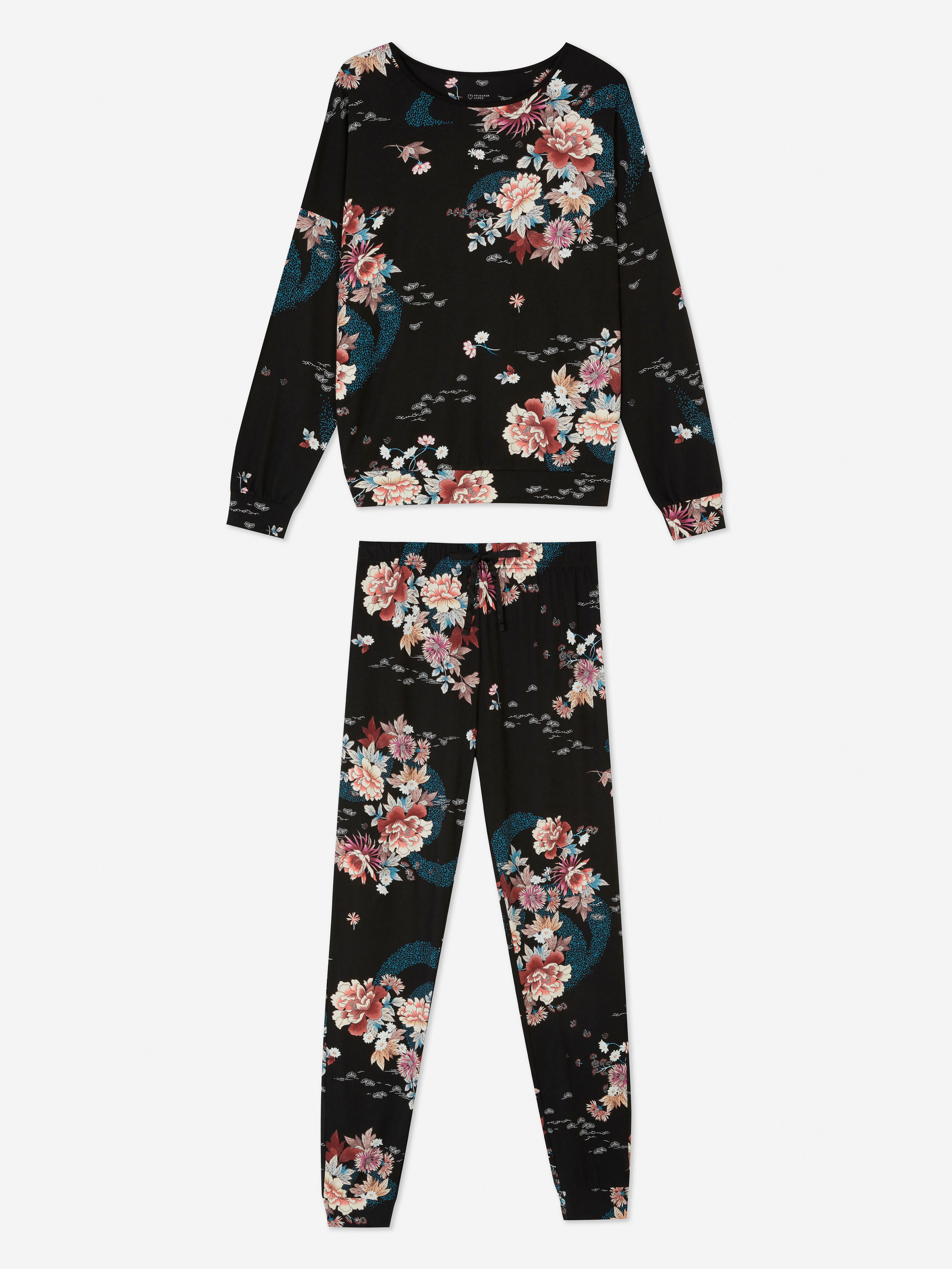 Long Sleeve Print Pyjama  Set