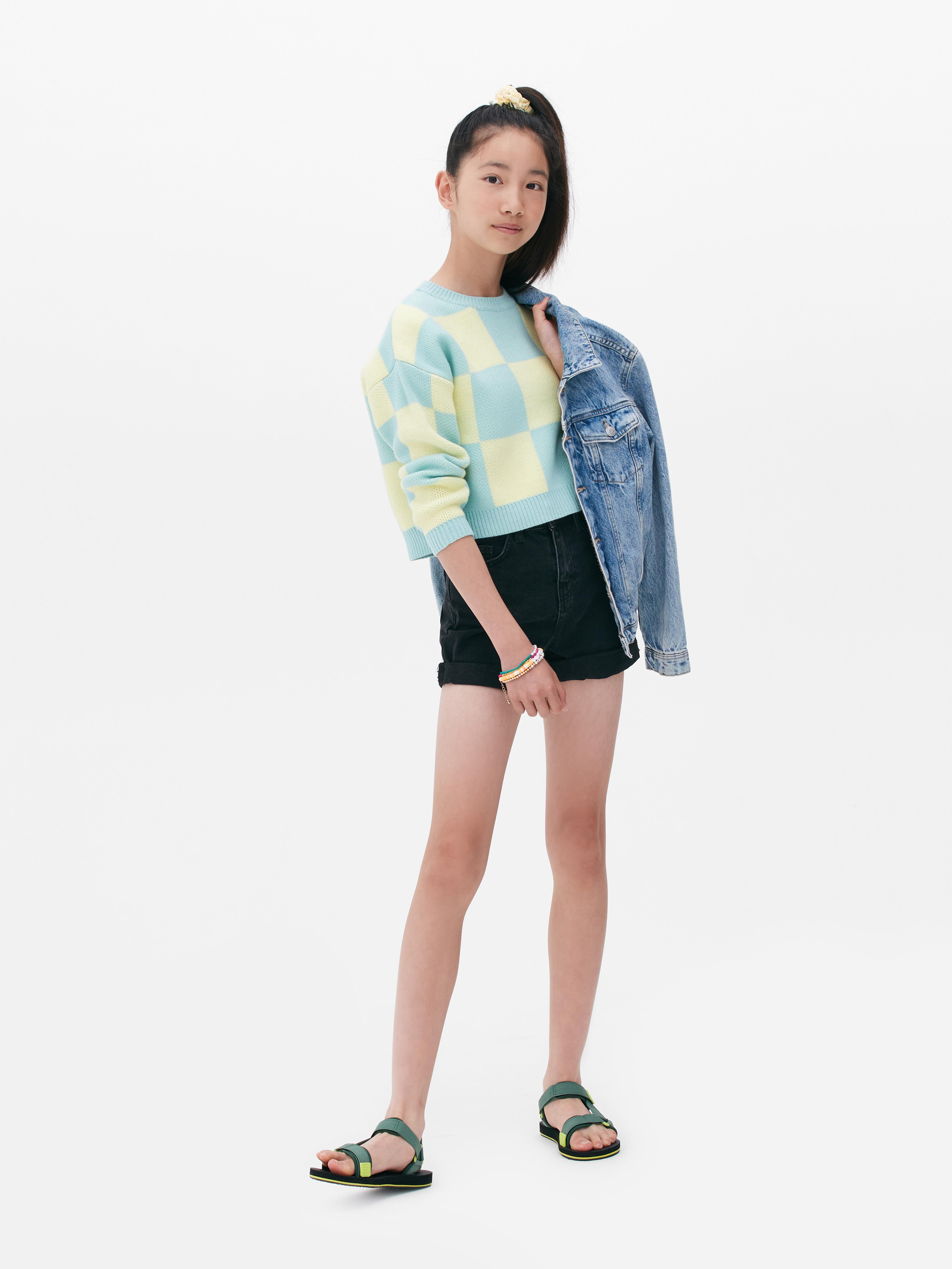 Checkerboard Cropped Jumper