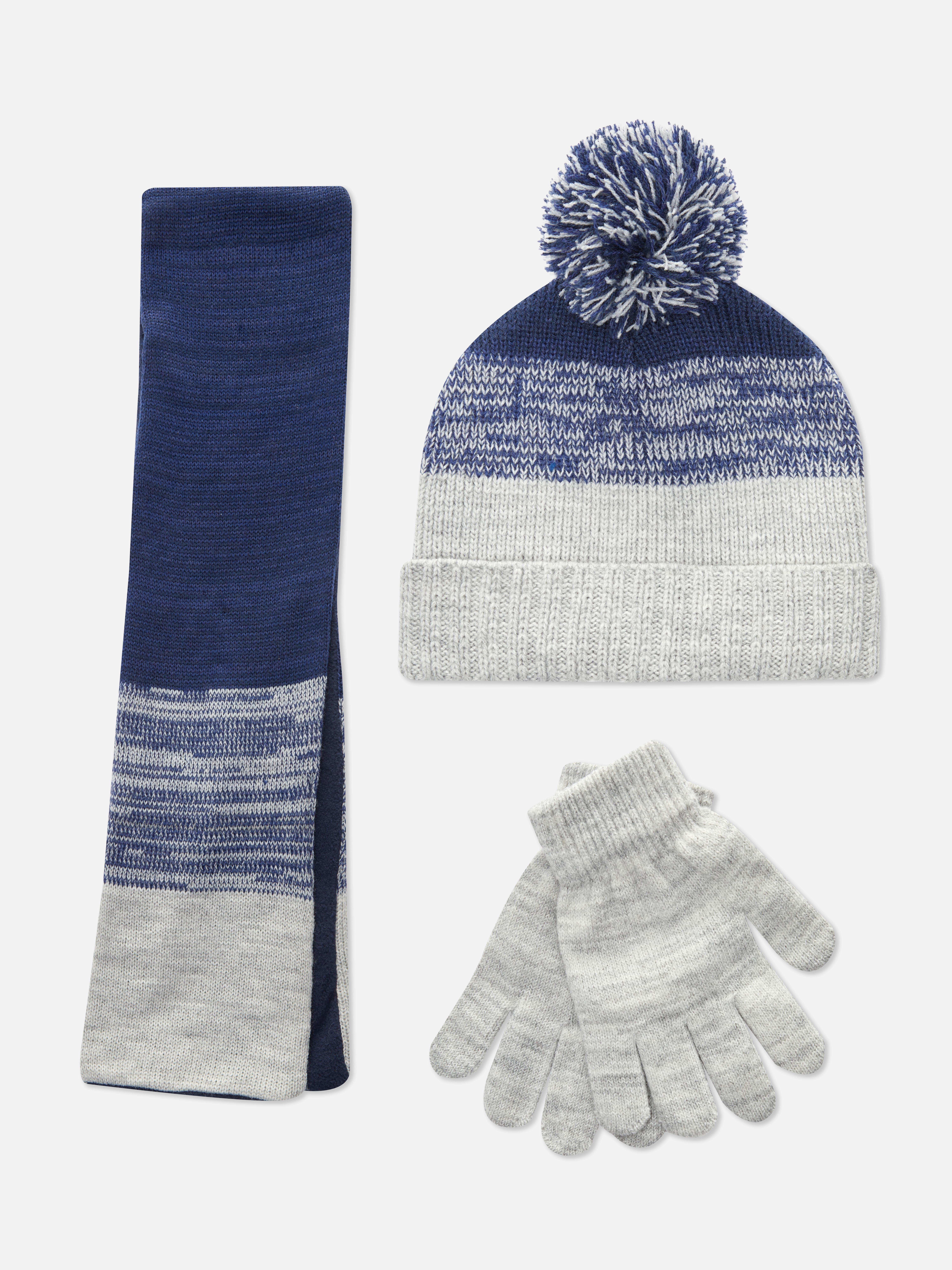 mens wooly hat and gloves set