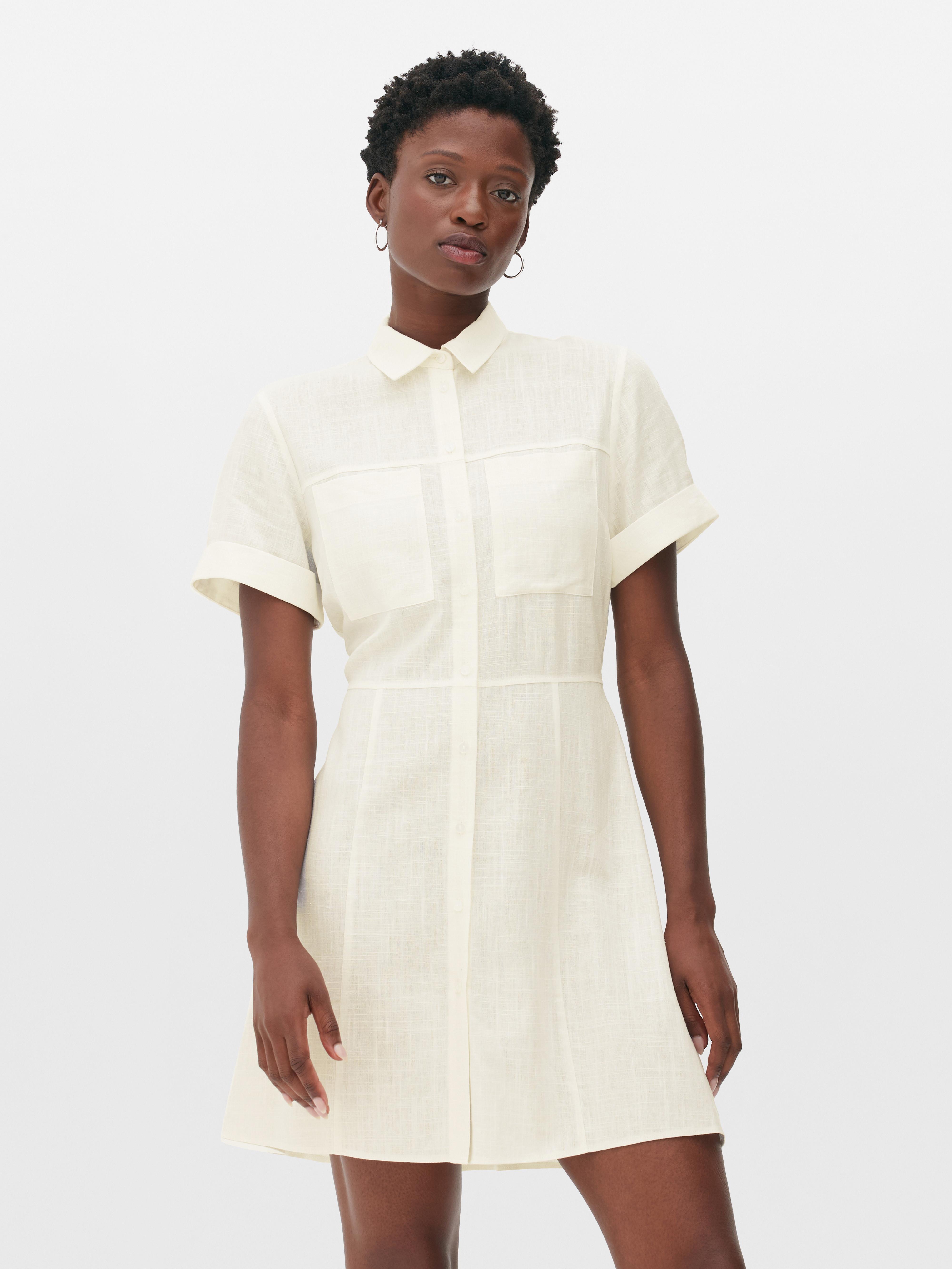 Linen Mini Shirt Dress