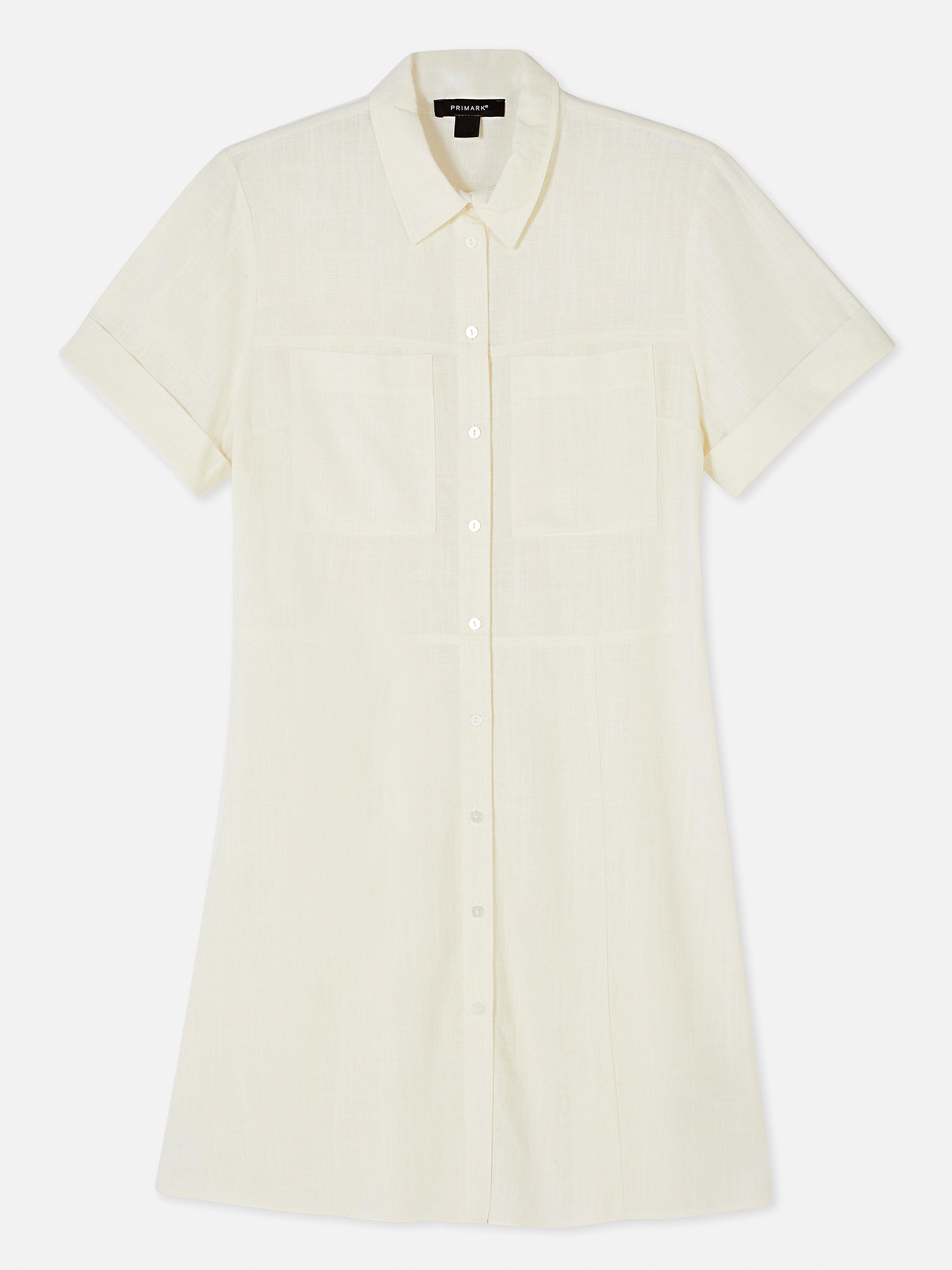 Linen Mini Shirt Dress