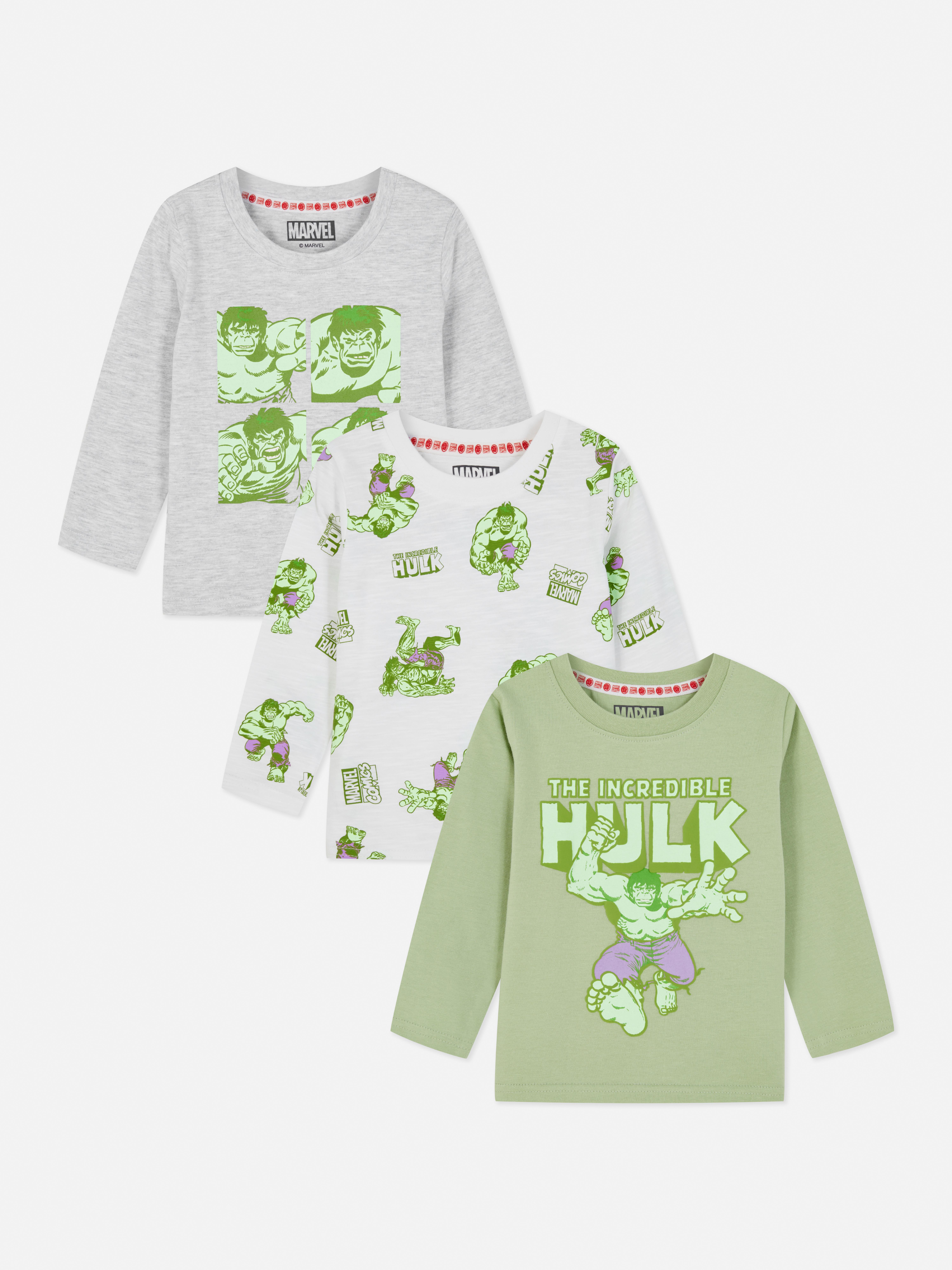 3pk Marvel The Incredible Hulk Long Sleeve T-shirts