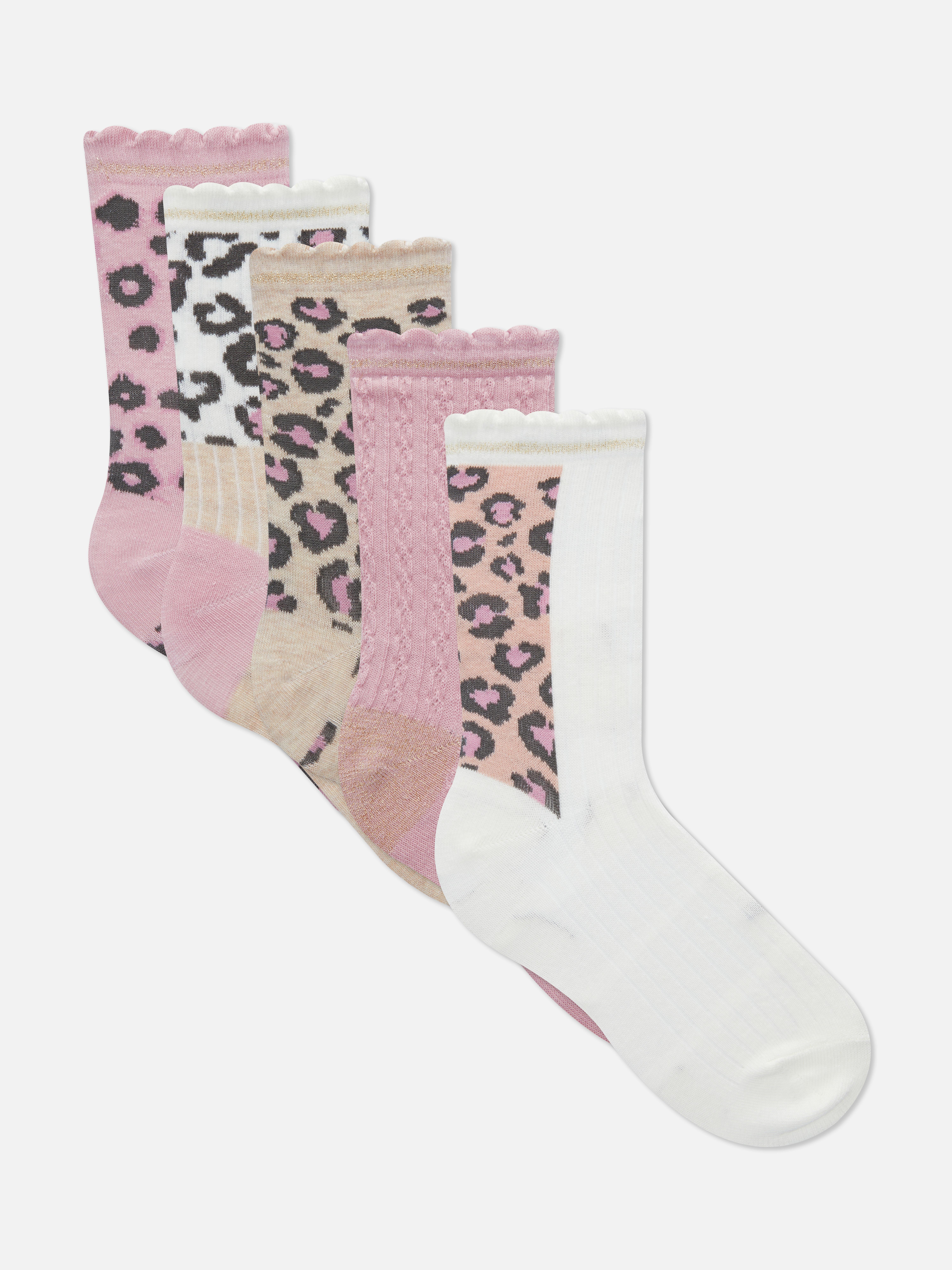 5pk Printed Ankle Socks Set